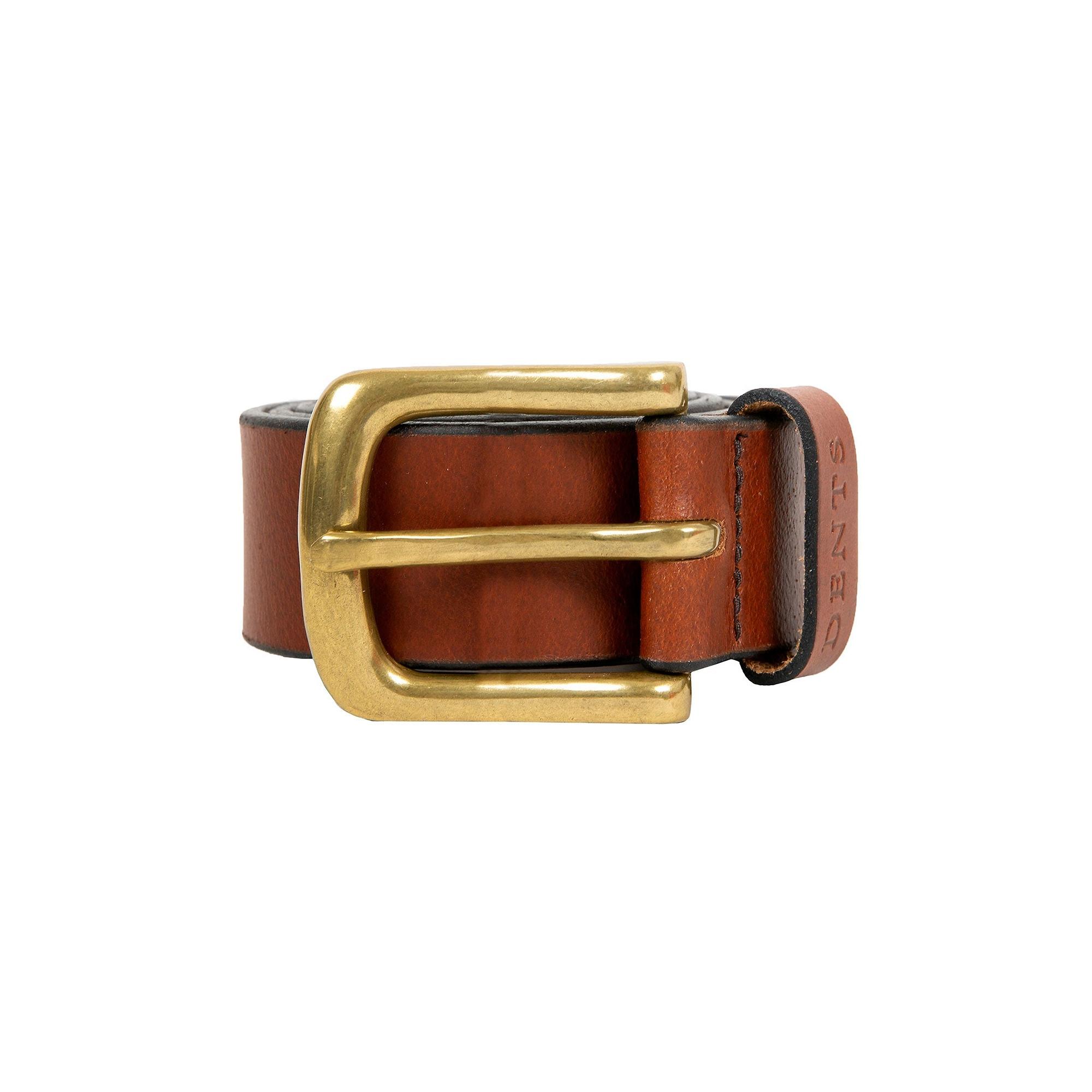Product image 2 of 3 of Dents Men’s Heritage Lined Full-Grain Leather Belt with Antique Brass Buckle - Tan