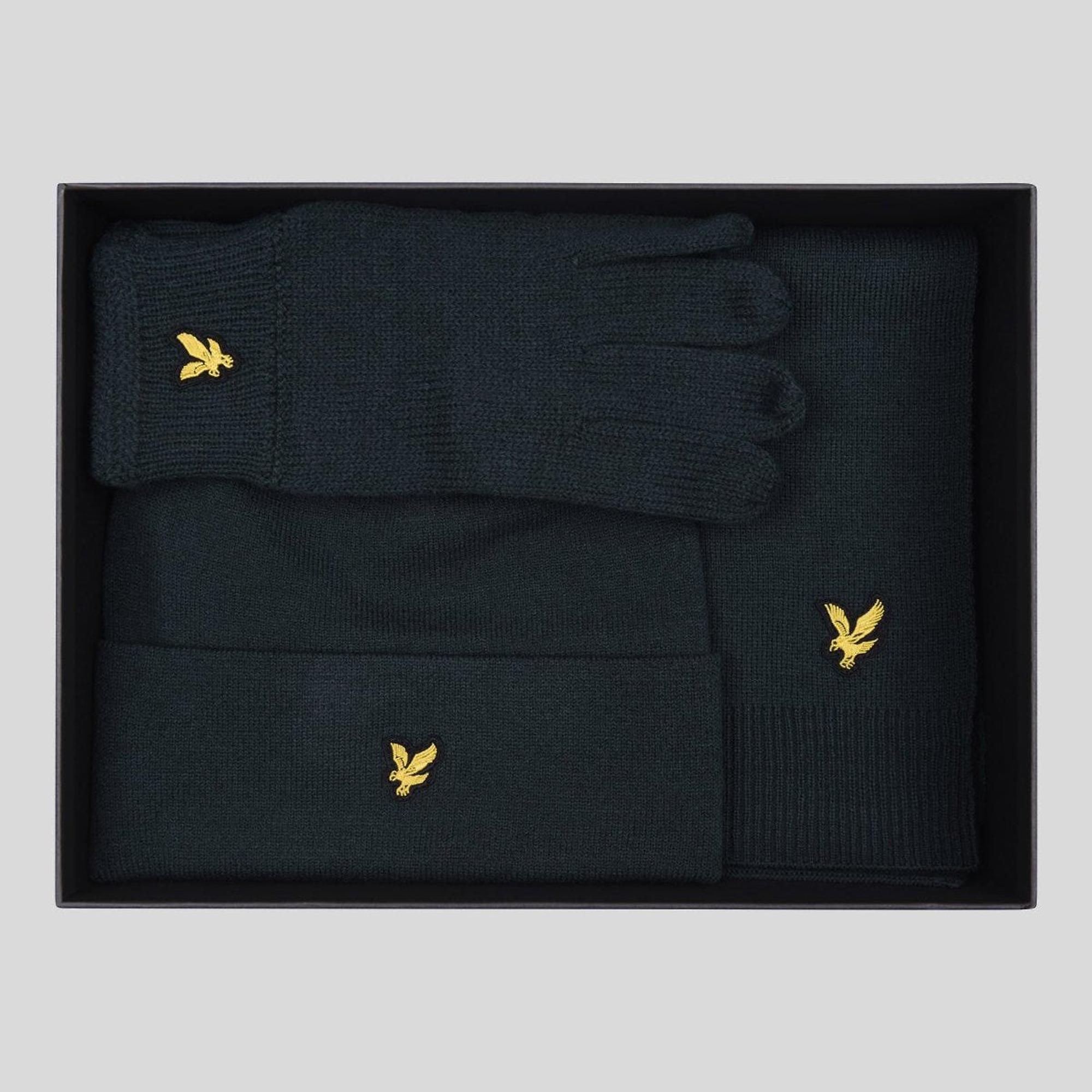 Product image 2 of 6 of Lyle & Scott Men's Checked Scarf And Beanie Gift Set - Argyle Teal