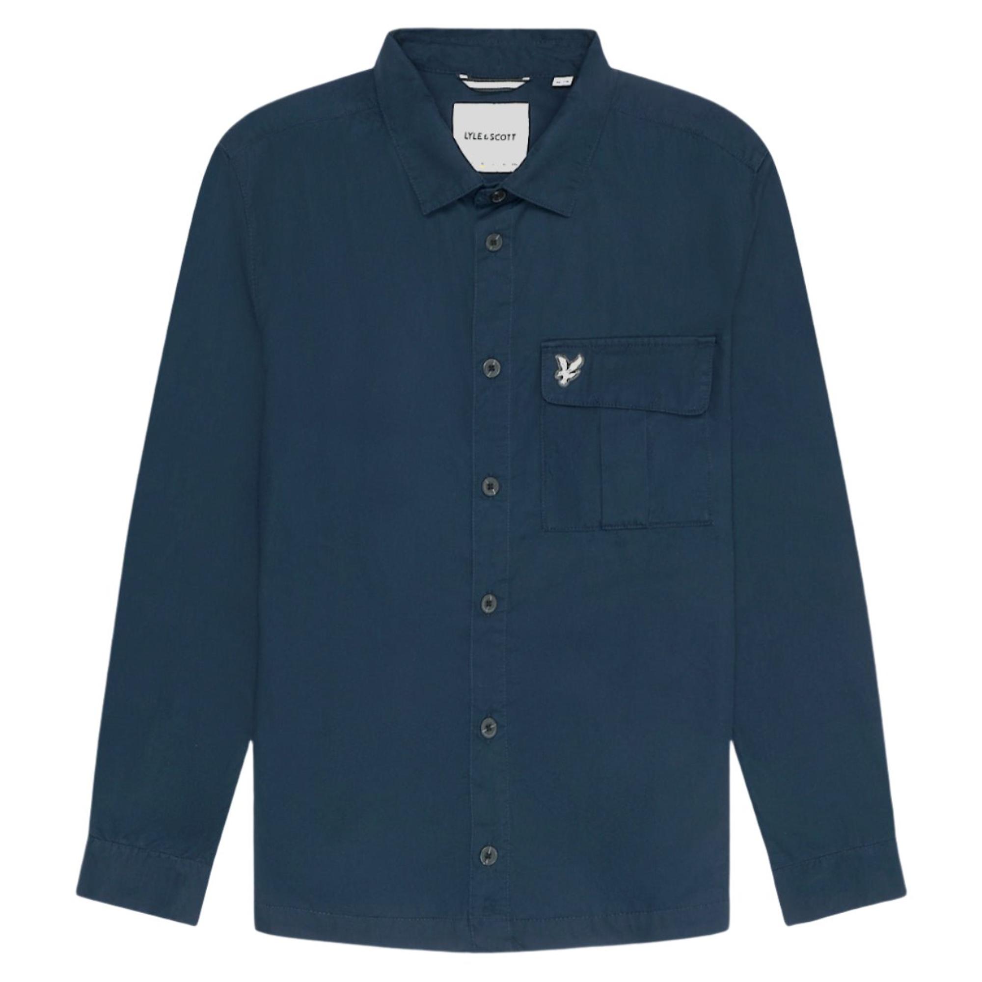 Product image 5 of 5 of Lyle & Scott Men's Premium Pleated Pocket Overshirt - Midnight Blue