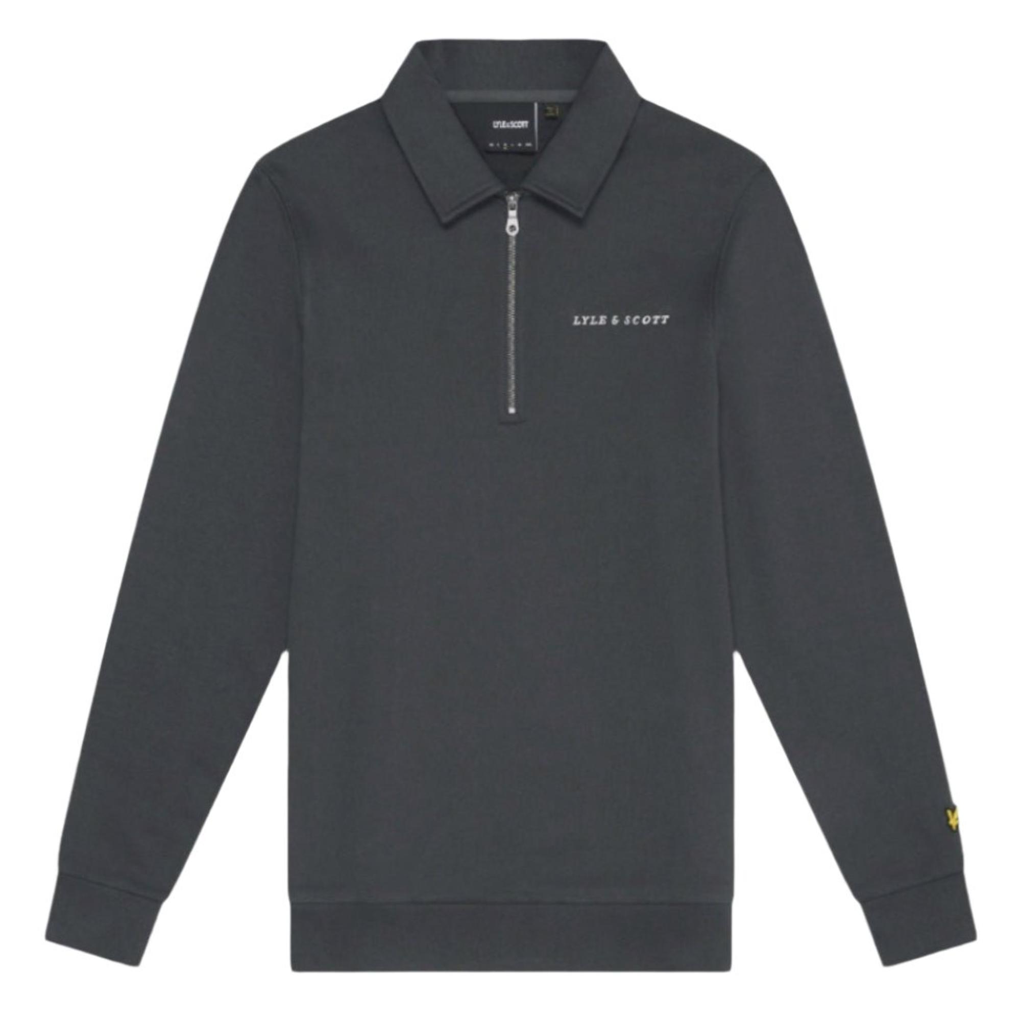 Product image 5 of 5 of Lyle & Scott Men's Embroidered Collared 1/4 Zip Jumper - Gunmetal/Cove