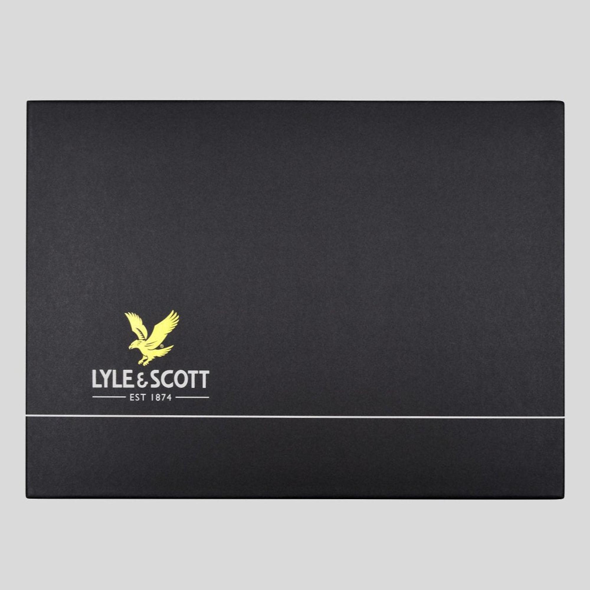 Product image 8 of 8 of Lyle & Scott Men's Lambswool Blend Checked Scarf & Beanie Gift Set - Dark Navy