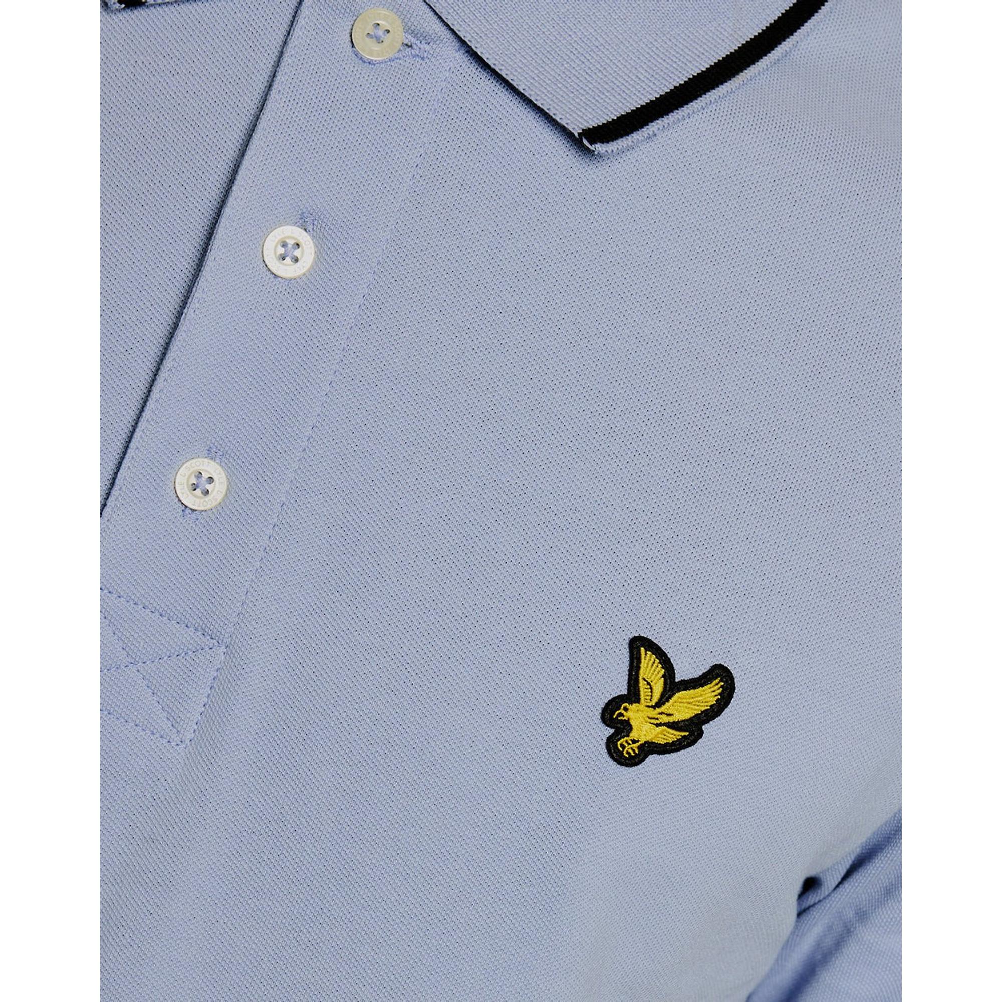 Product image 6 of 6 of Lyle & Scott Men's Tipped Polo Shirt - Bubble Blue/Jet Black
