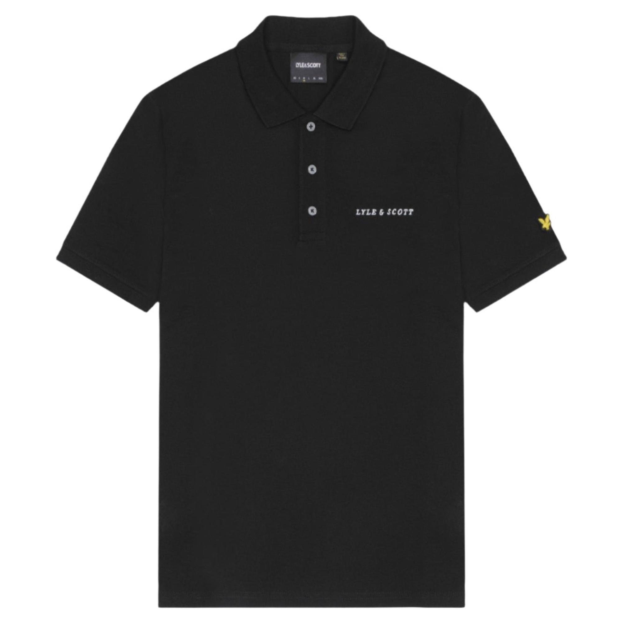 Product image 5 of 5 of Lyle & Scott Men's Embroidered Polo Shirt - Jet Black/ White