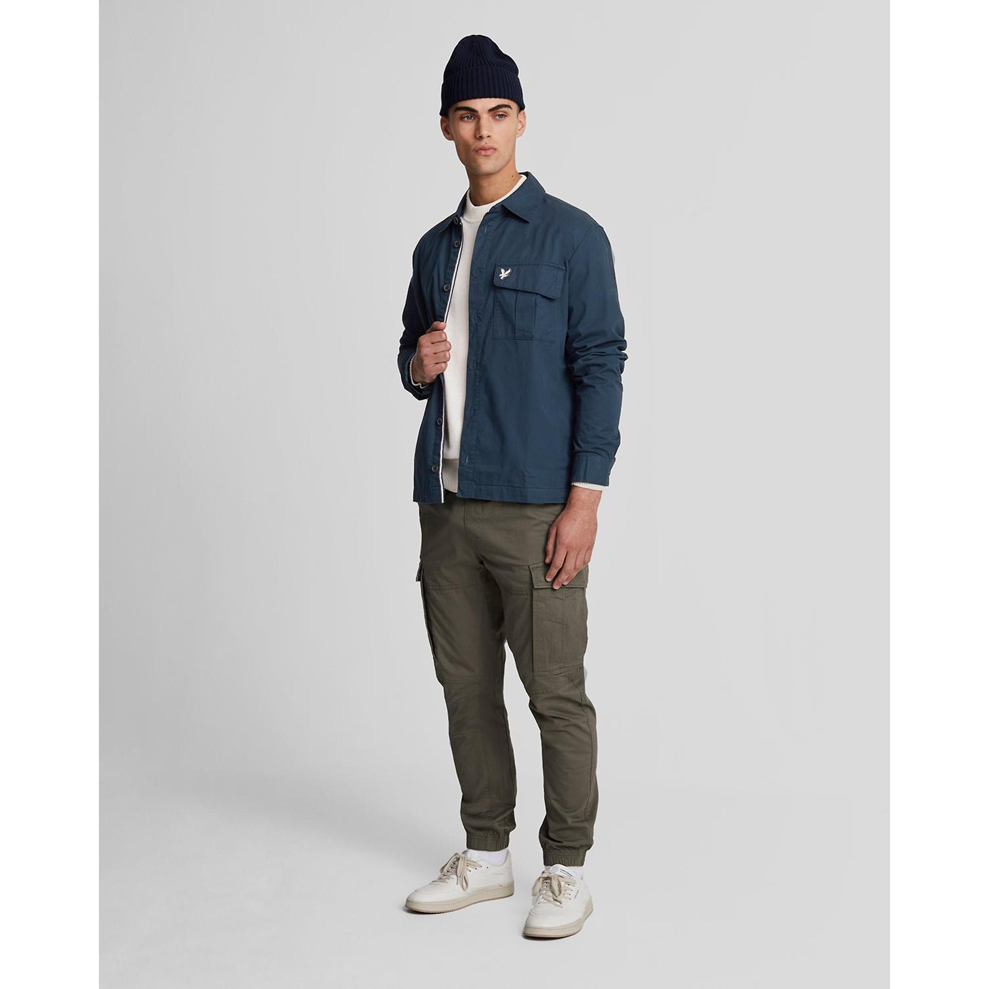 Product image 3 of 5 of Lyle & Scott Men's Premium Pleated Pocket Overshirt - Midnight Blue