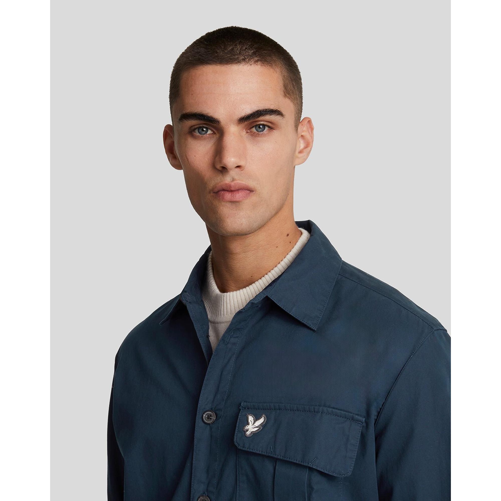 Product image 4 of 5 of Lyle & Scott Men's Premium Pleated Pocket Overshirt - Midnight Blue