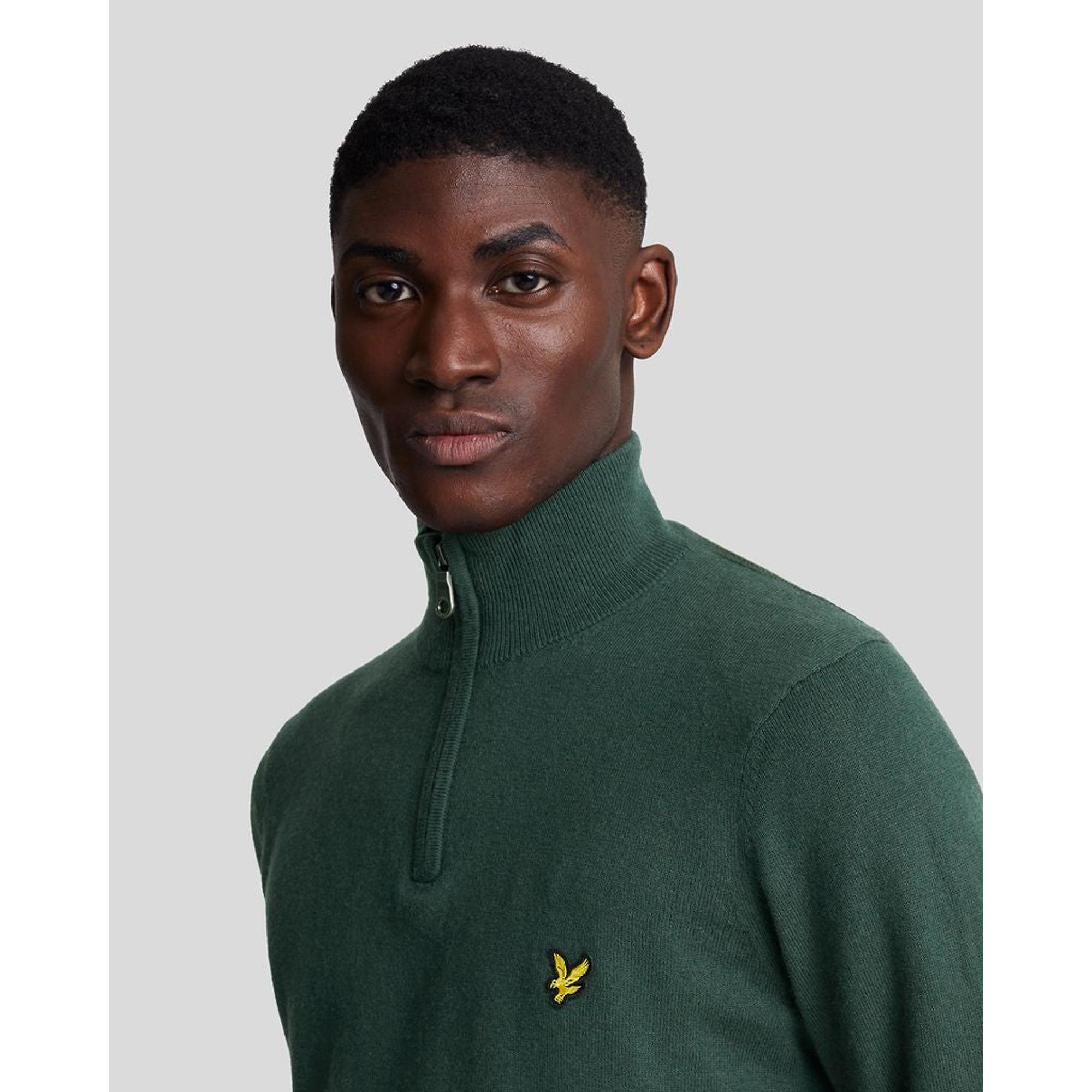 Product image 4 of 5 of Lyle & Scott Men's Cotton Merino 1/4 Zip Jumper - Argyle Teal