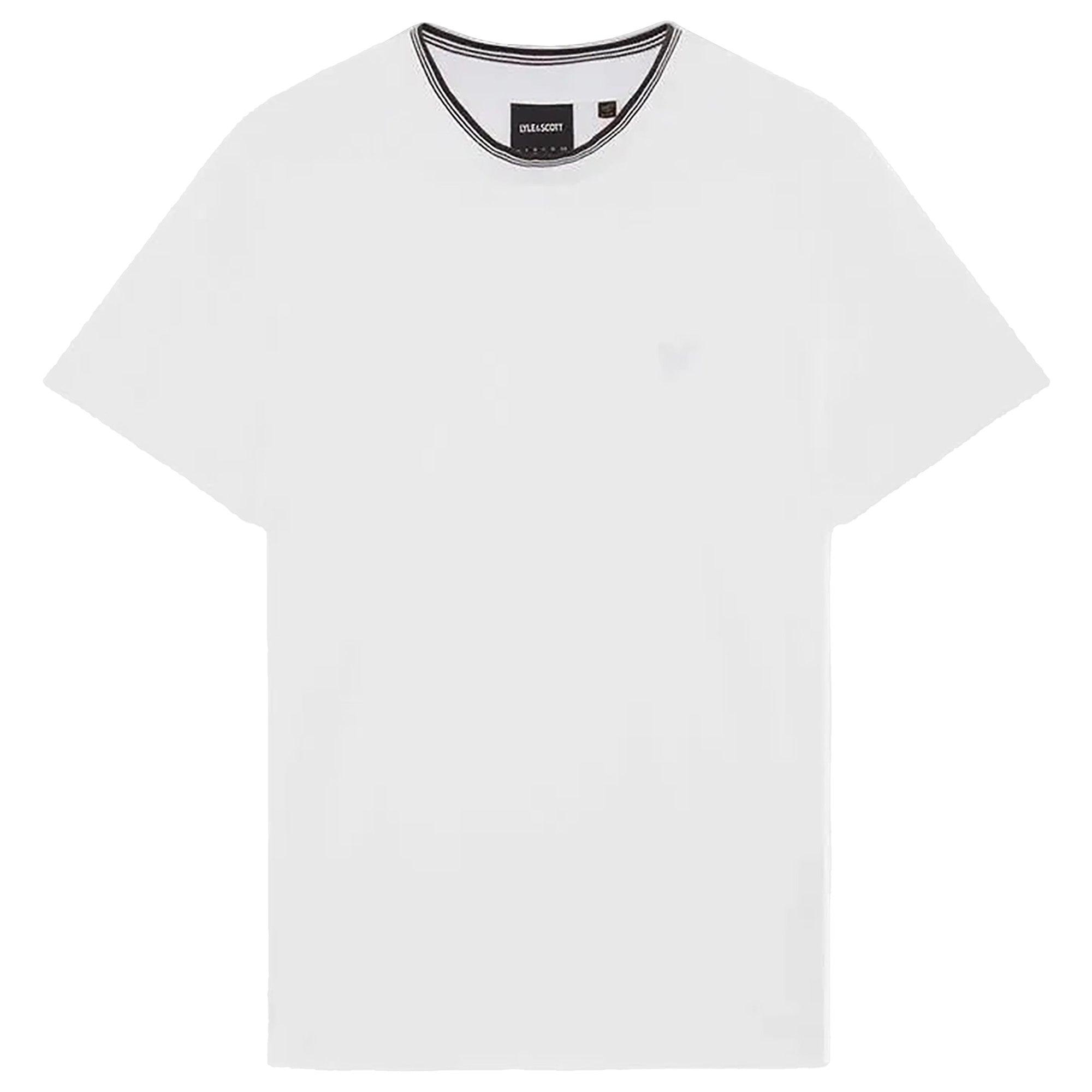 Product image 1 of 1 of Lyle & Scott Men's Tipped Superfine T-Shirt - White/ Lacquer