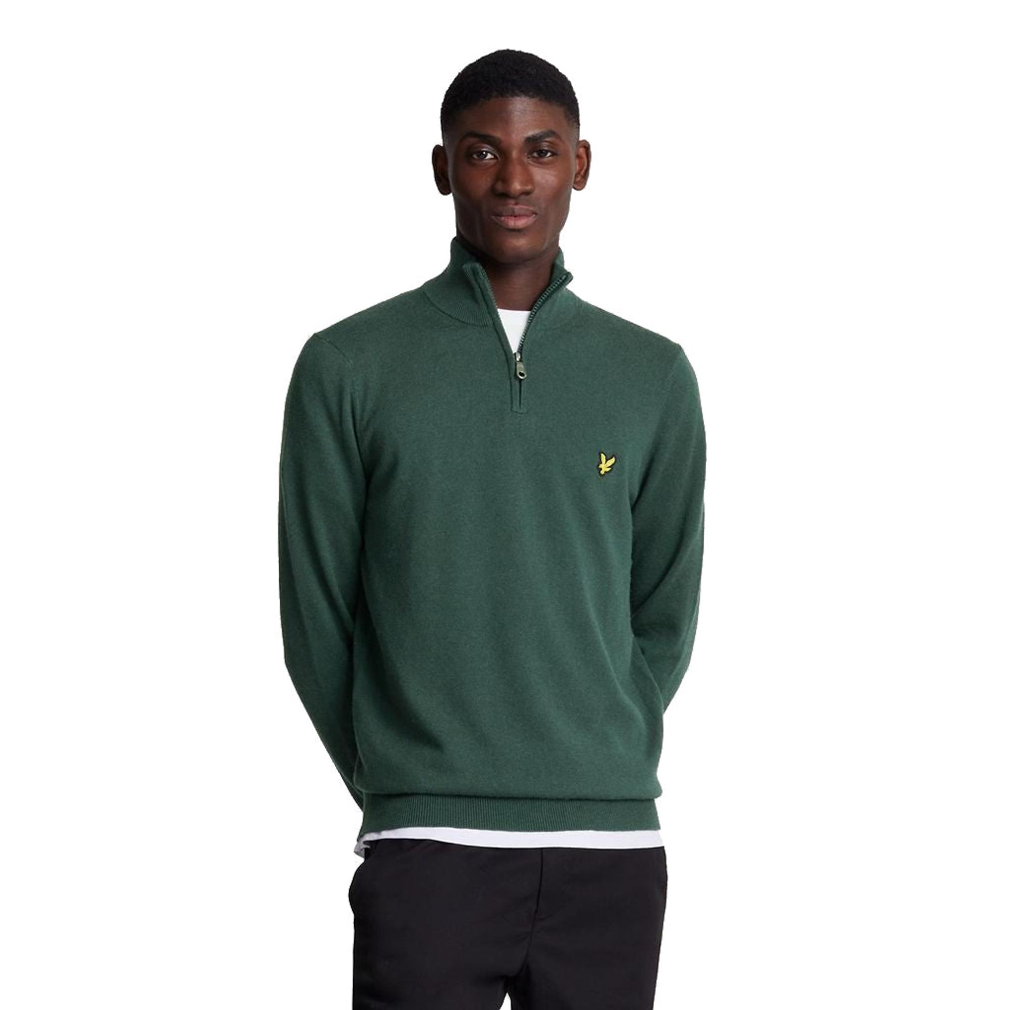 Product image 1 of 5 of Lyle & Scott Men's Cotton Merino 1/4 Zip Jumper - Argyle Teal