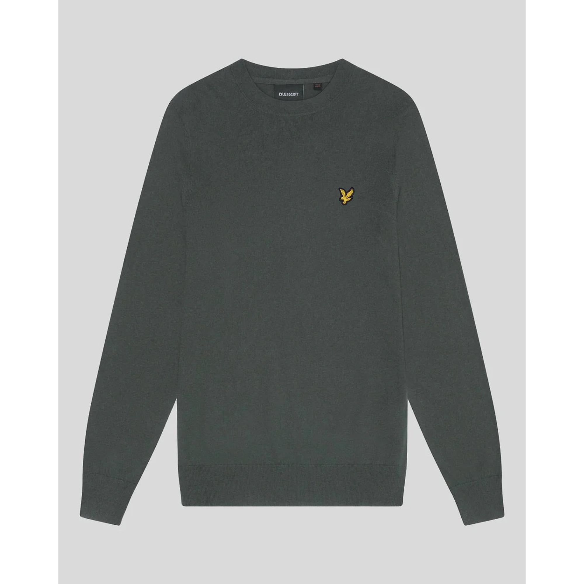 Product image 5 of 5 of Lyle & Scott Men's Cotton Merino Crew Neck Jumper - Deep Green