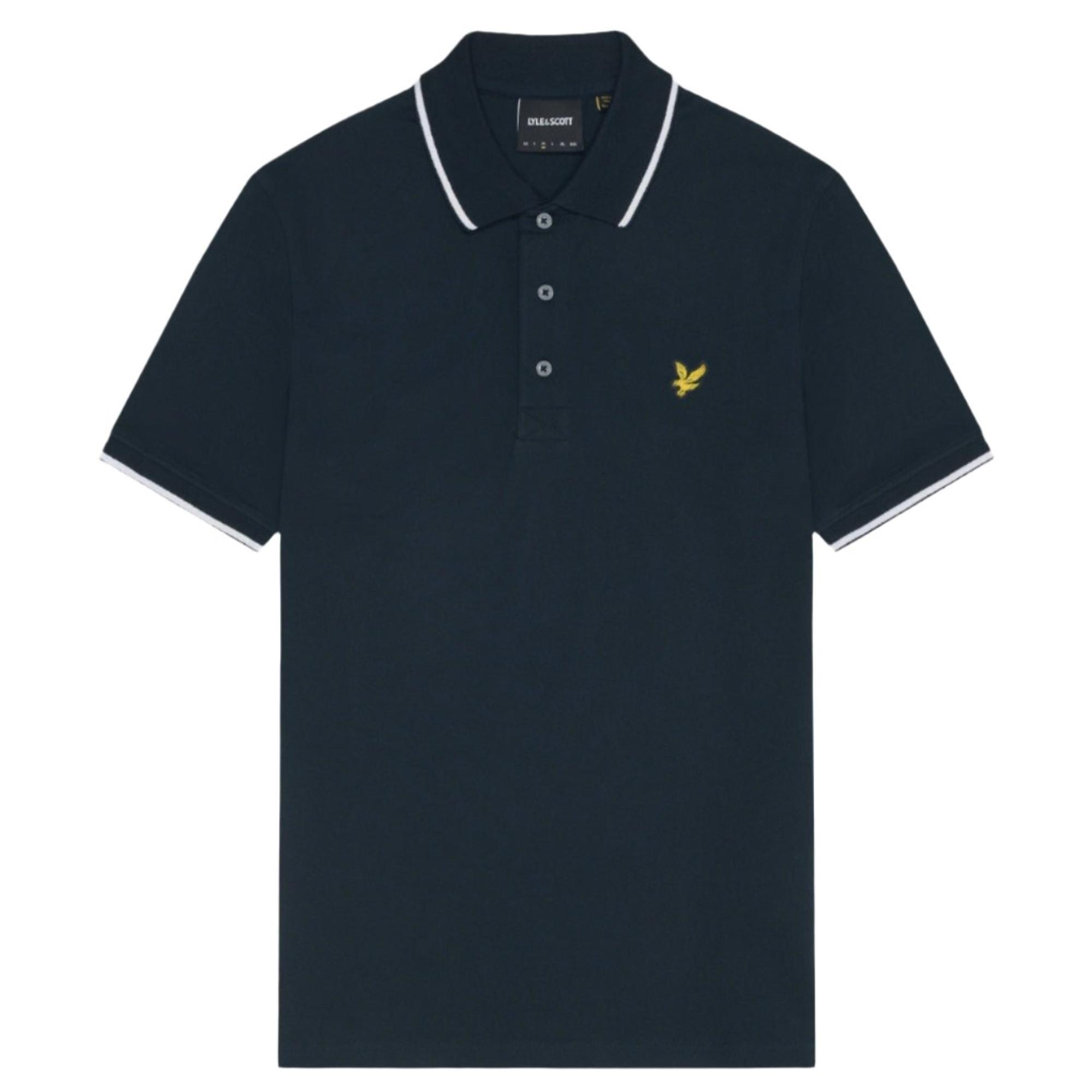 Product image 5 of 5 of Lyle & Scott Men's Tipped Polo Shirt - Dark Navy/ White