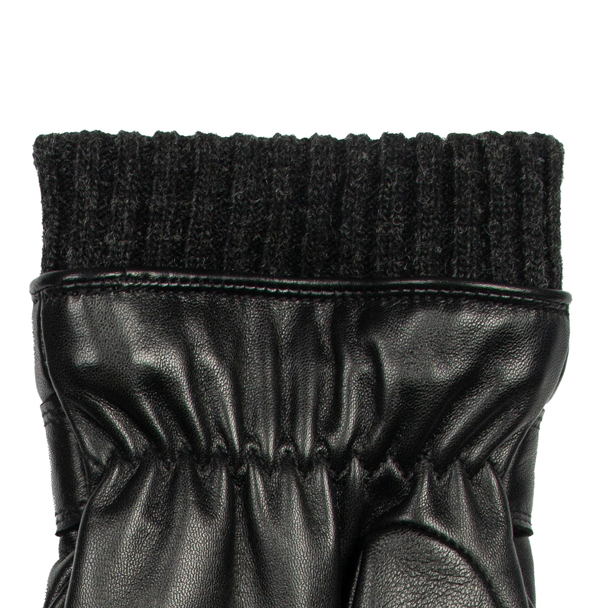 Product image 6 of 10 of Dents Men's Skipton Water-Resistant Faux Fur-Lined Leather Gloves - Black