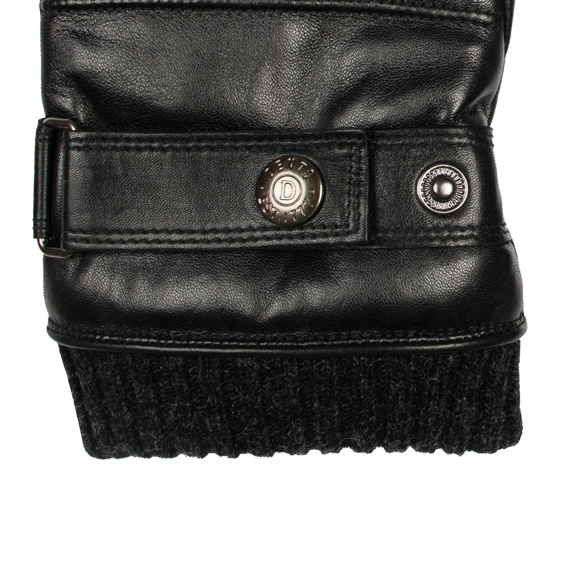 Product image 4 of 10 of Dents Men's Skipton Water-Resistant Faux Fur-Lined Leather Gloves - Black