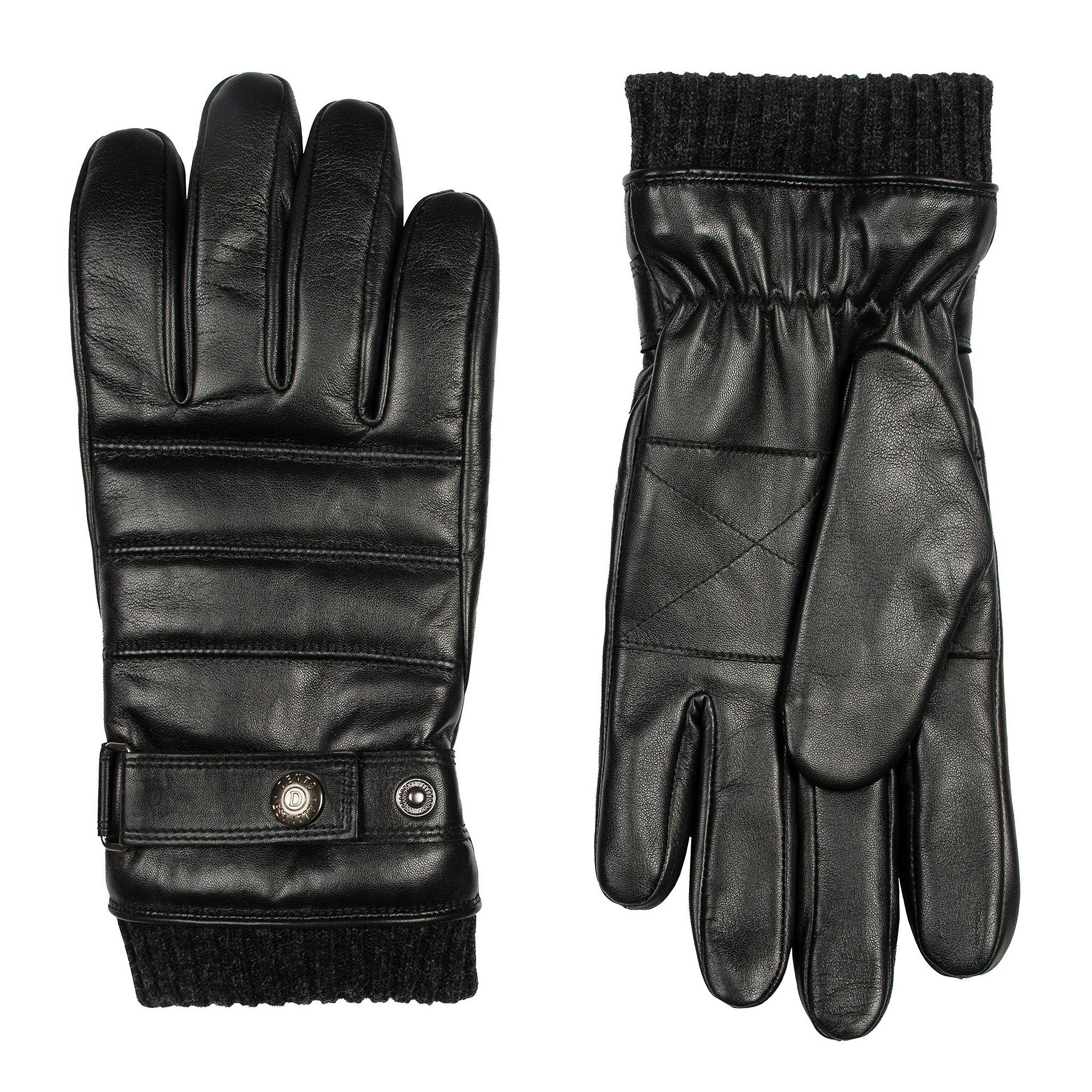Product image 2 of 10 of Dents Men's Skipton Water-Resistant Faux Fur-Lined Leather Gloves - Black