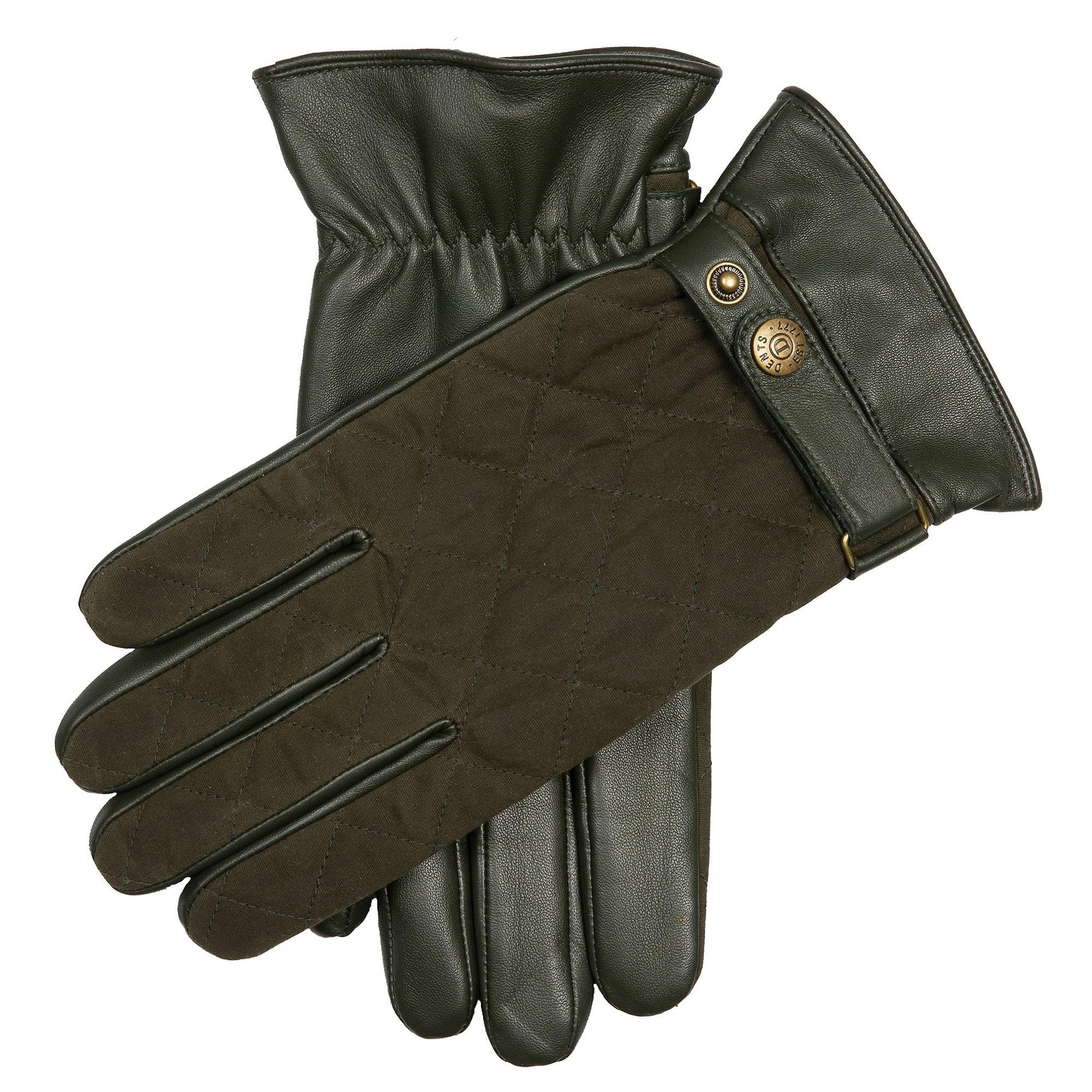 Product image 1 of 12 of Dents Men's Bruton Touchscreen Water-Resistant Fleece-Lined Leather Gloves - Olive