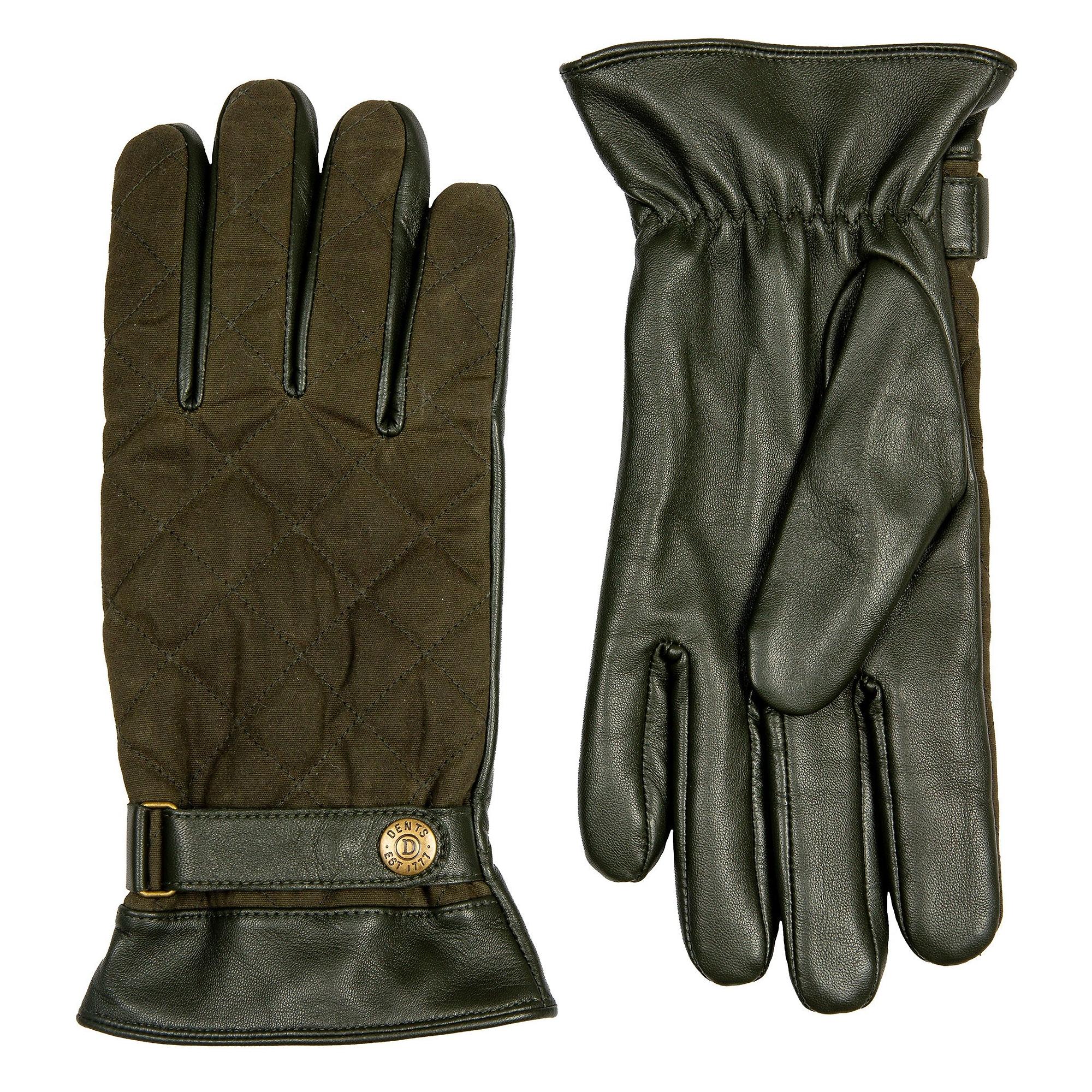 Product image 4 of 12 of Dents Men's Bruton Touchscreen Water-Resistant Fleece-Lined Leather Gloves - Olive
