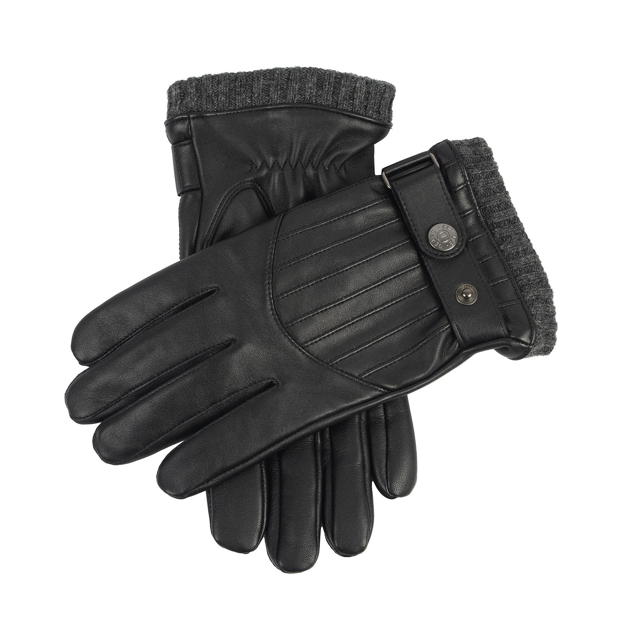 Product image 1 of 12 of Dents Men’s Sherborne Touchscreen Wool Blend-Lined Leather Gloves - Black/Grey