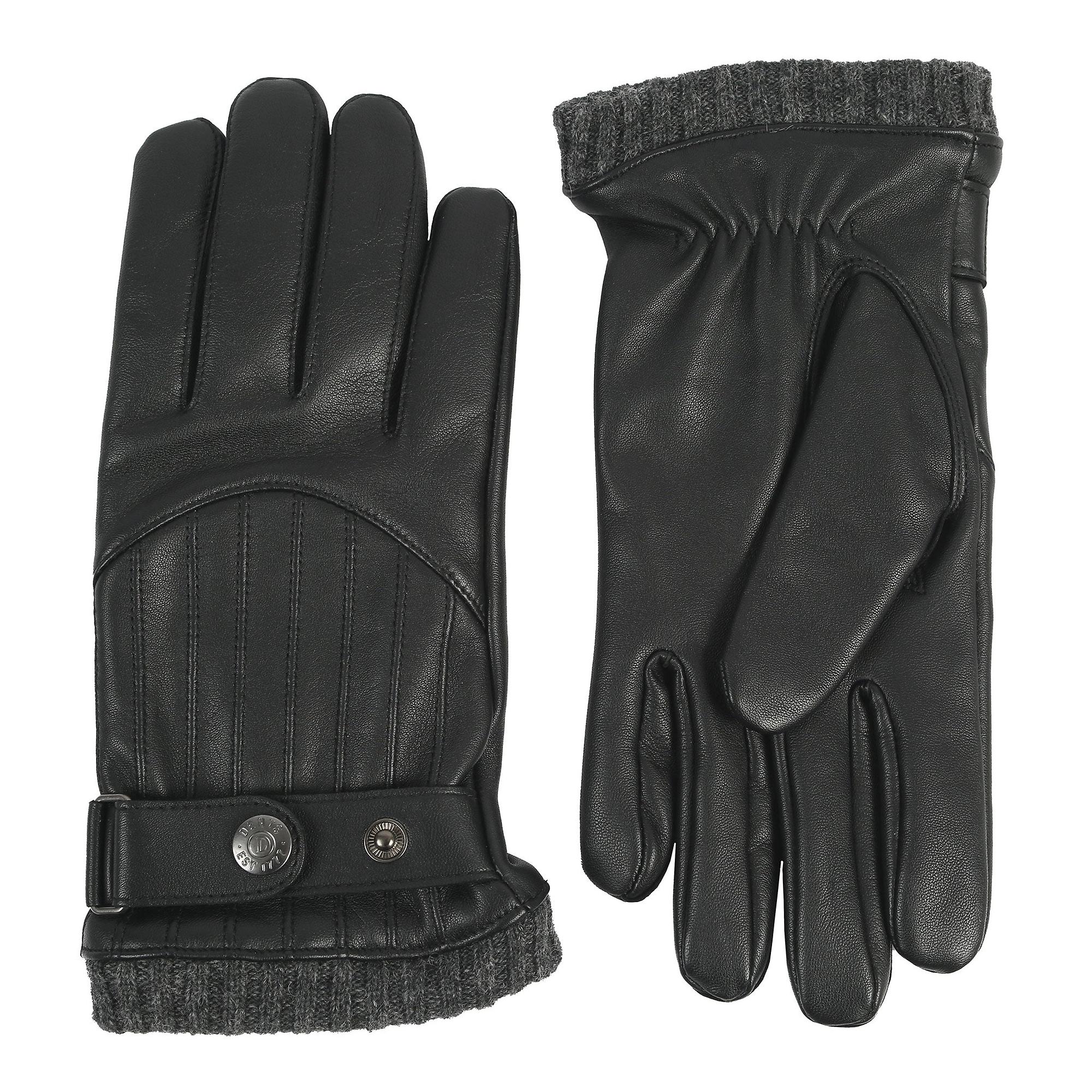 Product image 4 of 12 of Dents Men’s Sherborne Touchscreen Wool Blend-Lined Leather Gloves - Black/Grey