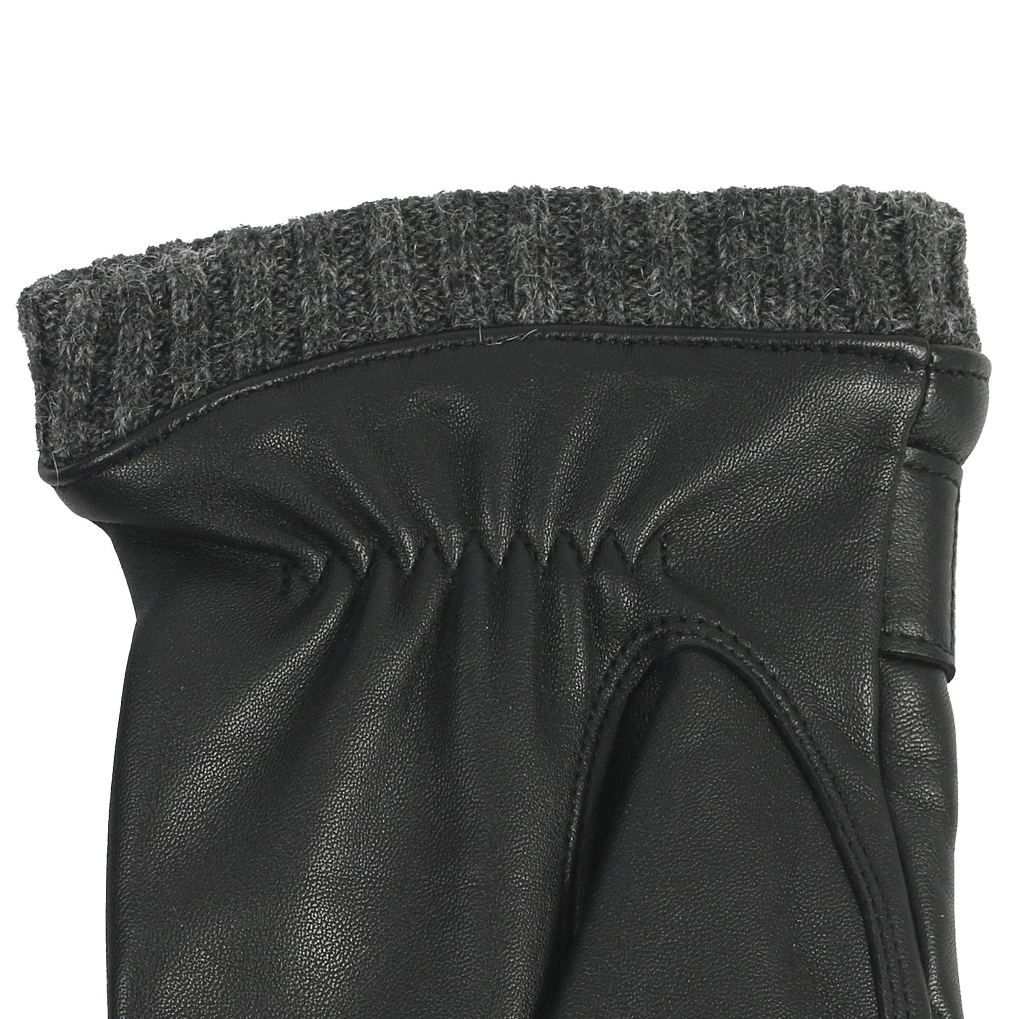 Product image 8 of 12 of Dents Men’s Sherborne Touchscreen Wool Blend-Lined Leather Gloves - Black/Grey