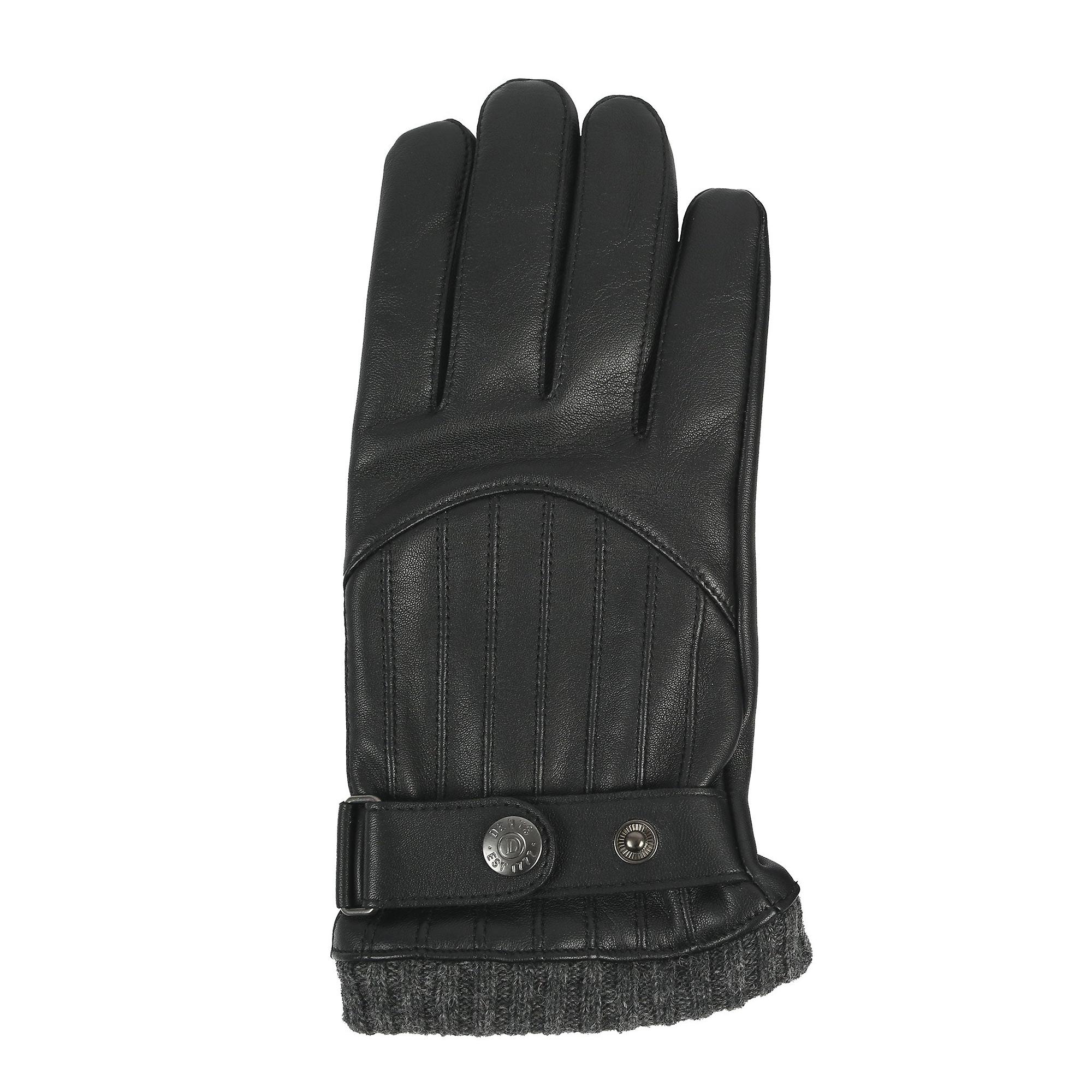 Product image 5 of 12 of Dents Men’s Sherborne Touchscreen Wool Blend-Lined Leather Gloves - Black/Grey
