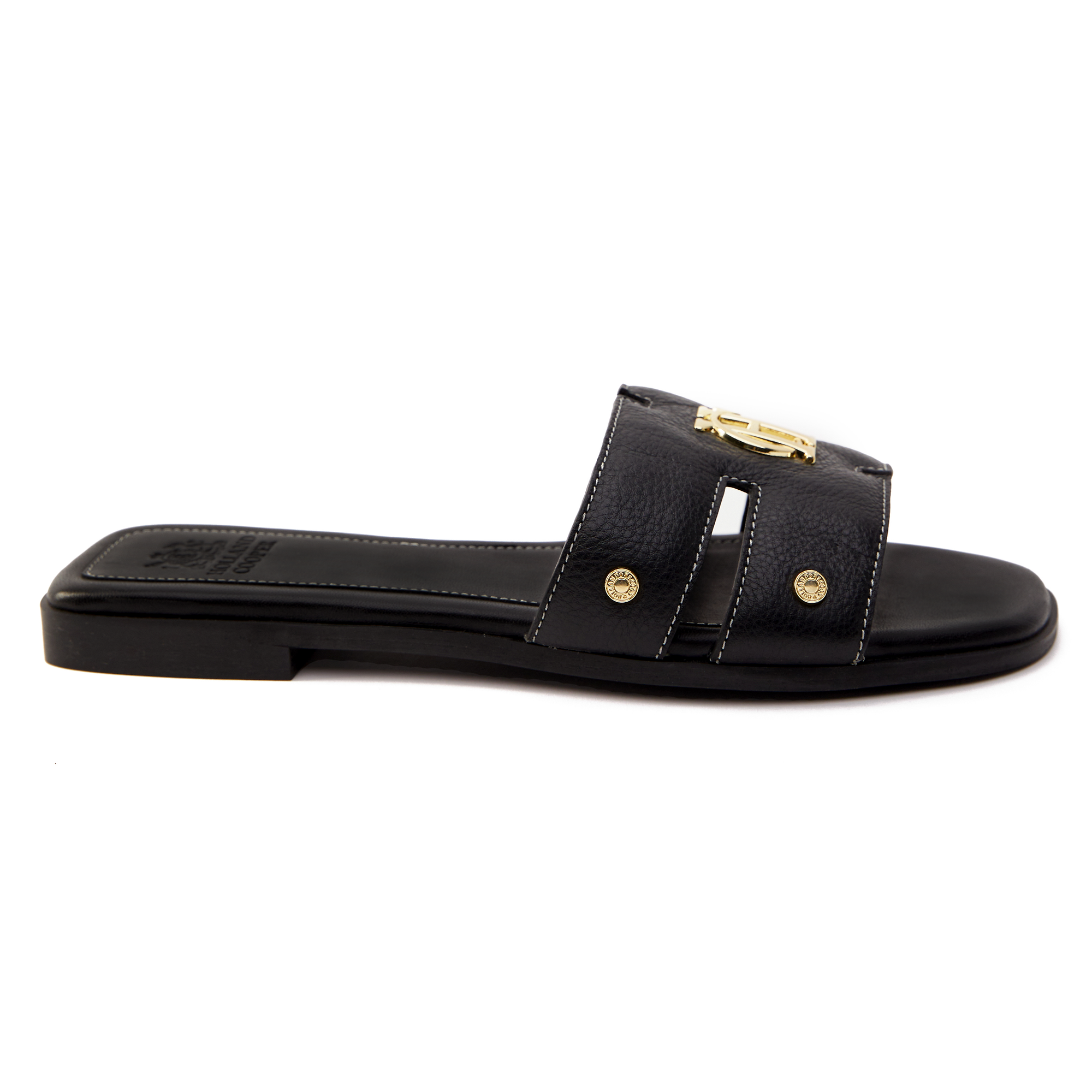 Product image 1 of 5 of Holland Cooper Women's Monogram Slides - Black Leather