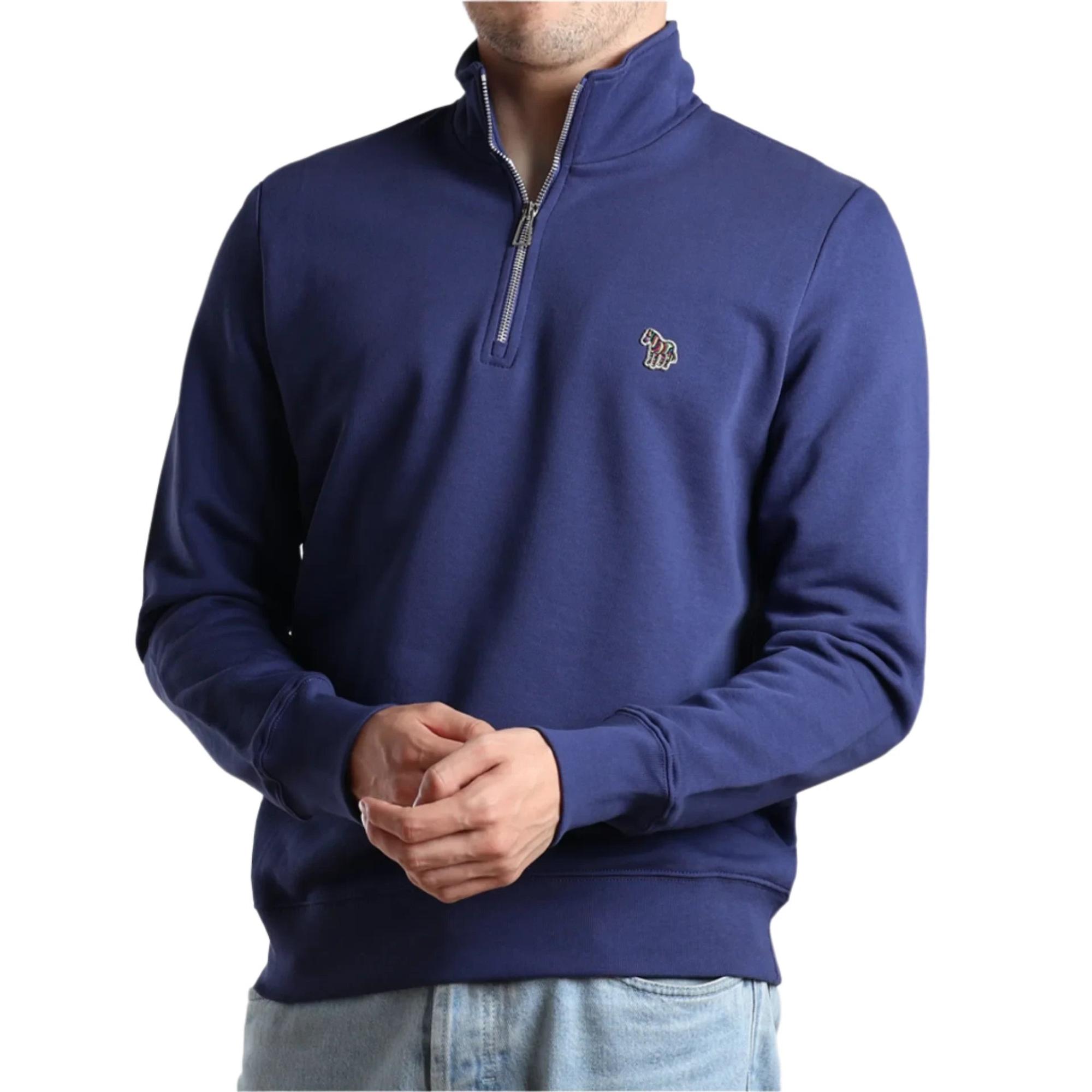 Product image 2 of 5 of Paul Smith Men's Regular Fit Zebra Half-Zip Sweatshirt - Blue