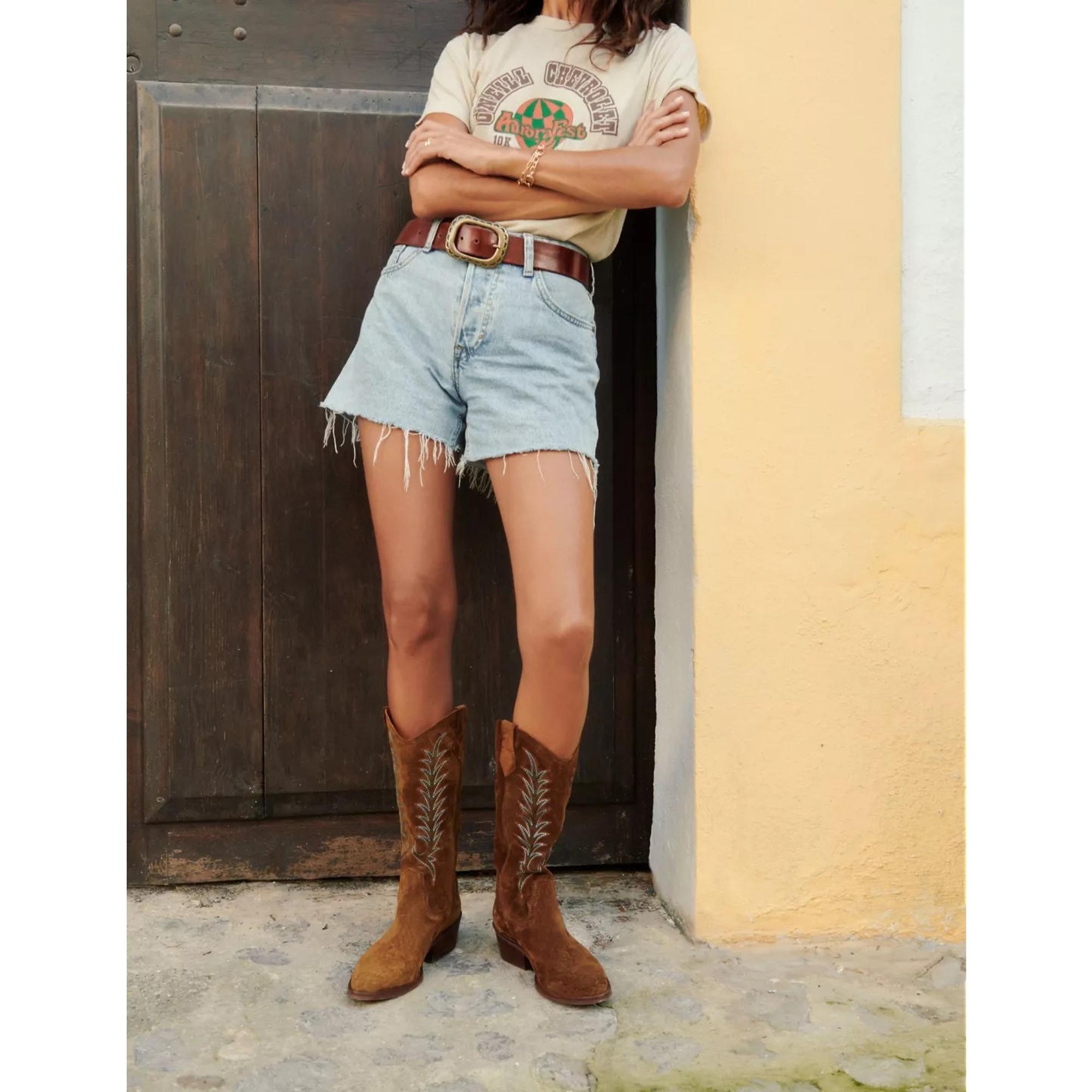 Product image 3 of 5 of Penelope Chilvers Women's Goldie Embroidered Cowboy Boots - Peat