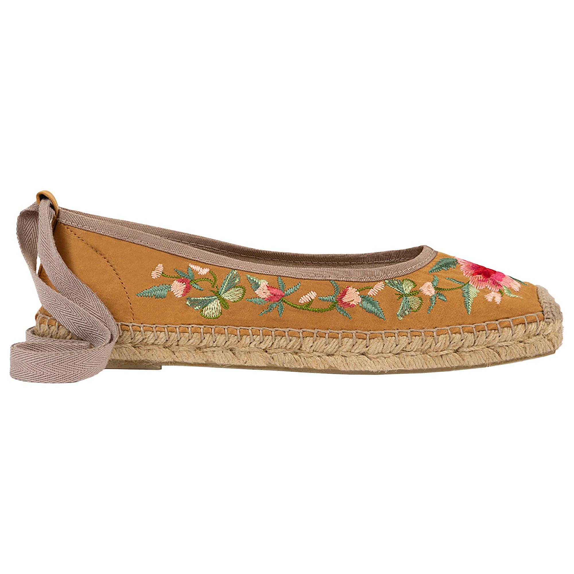 Product image 1 of 4 of Penelope Chilvers Women's Allegra Butterfly Embroidered Satin Espadrilles - Honey