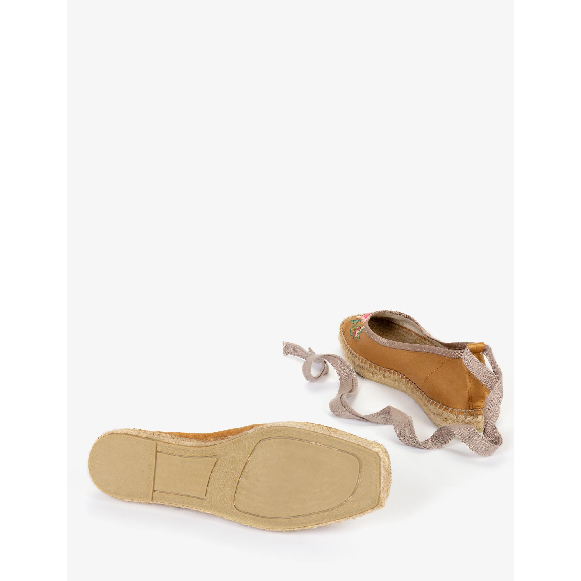 Product image 4 of 4 of Penelope Chilvers Women's Allegra Butterfly Embroidered Satin Espadrilles - Honey