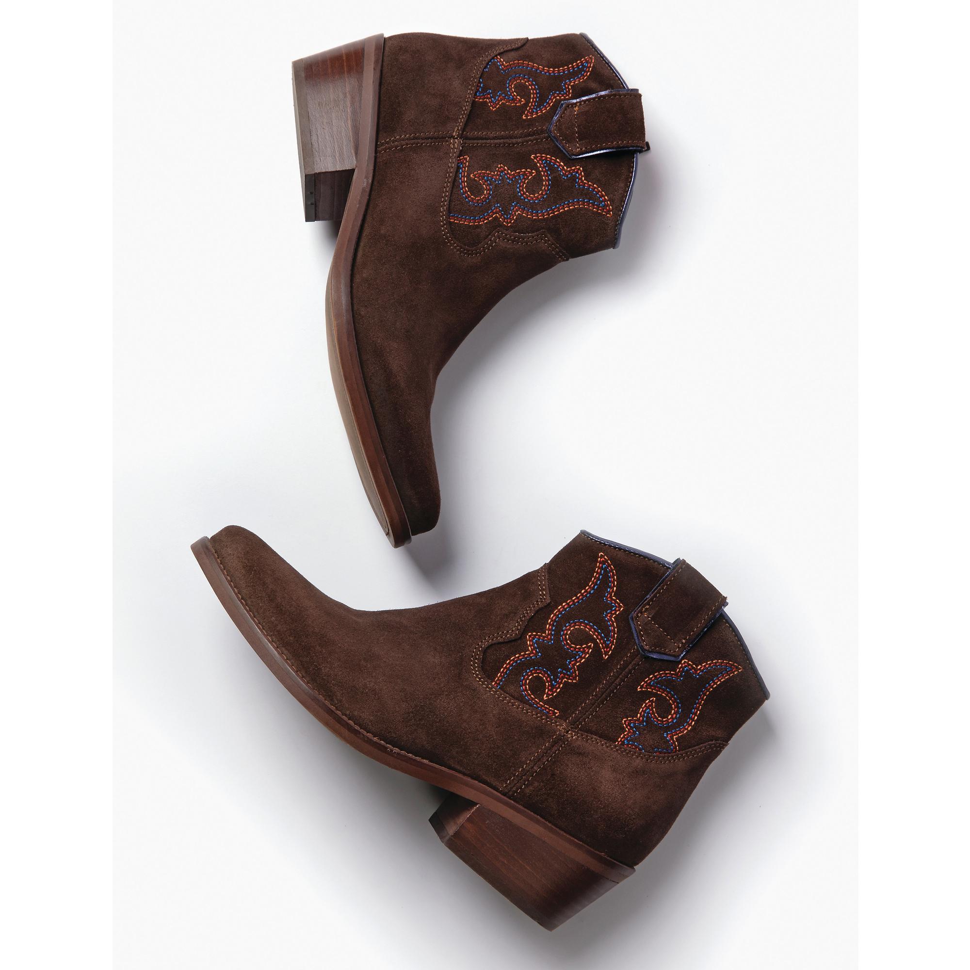 Product image 2 of 3 of Penelope Chilvers Women's Cassidy Suede Embroidered Boots - Bitter Chocolate