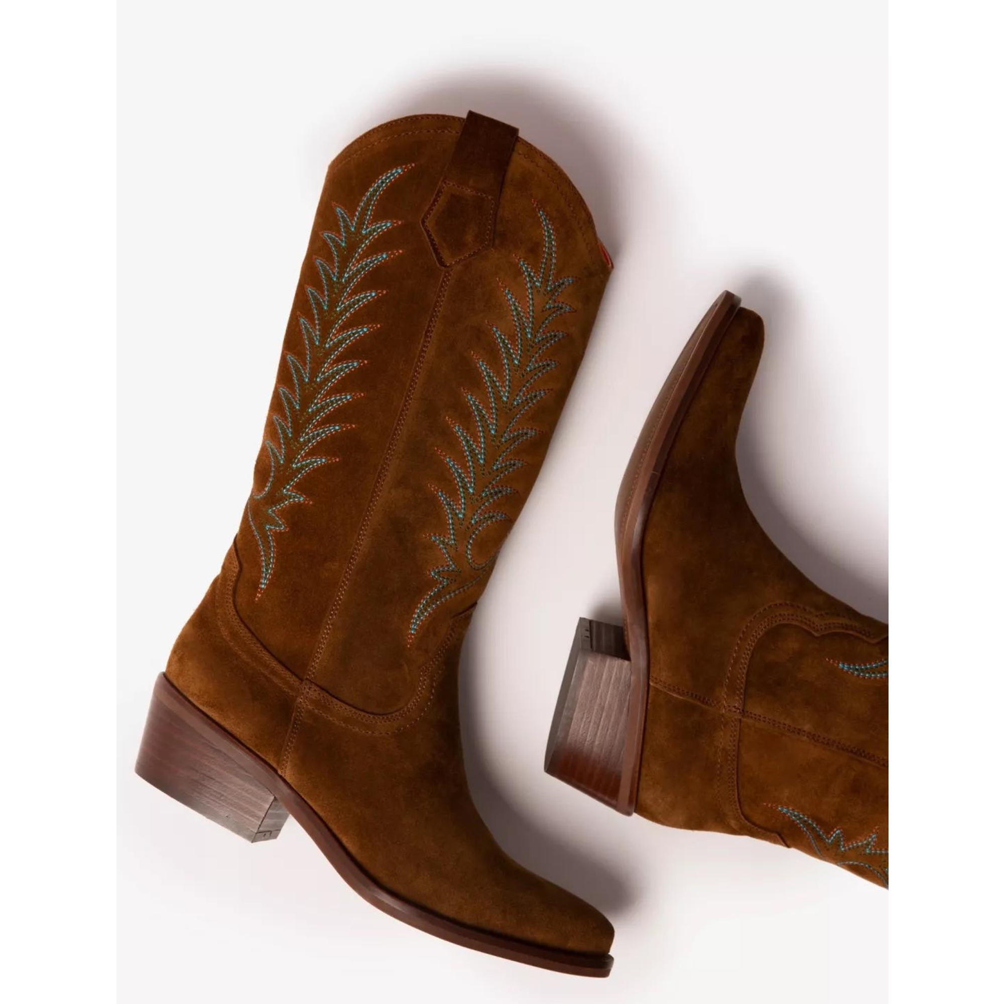 Product image 4 of 5 of Penelope Chilvers Women's Goldie Embroidered Cowboy Boots - Peat