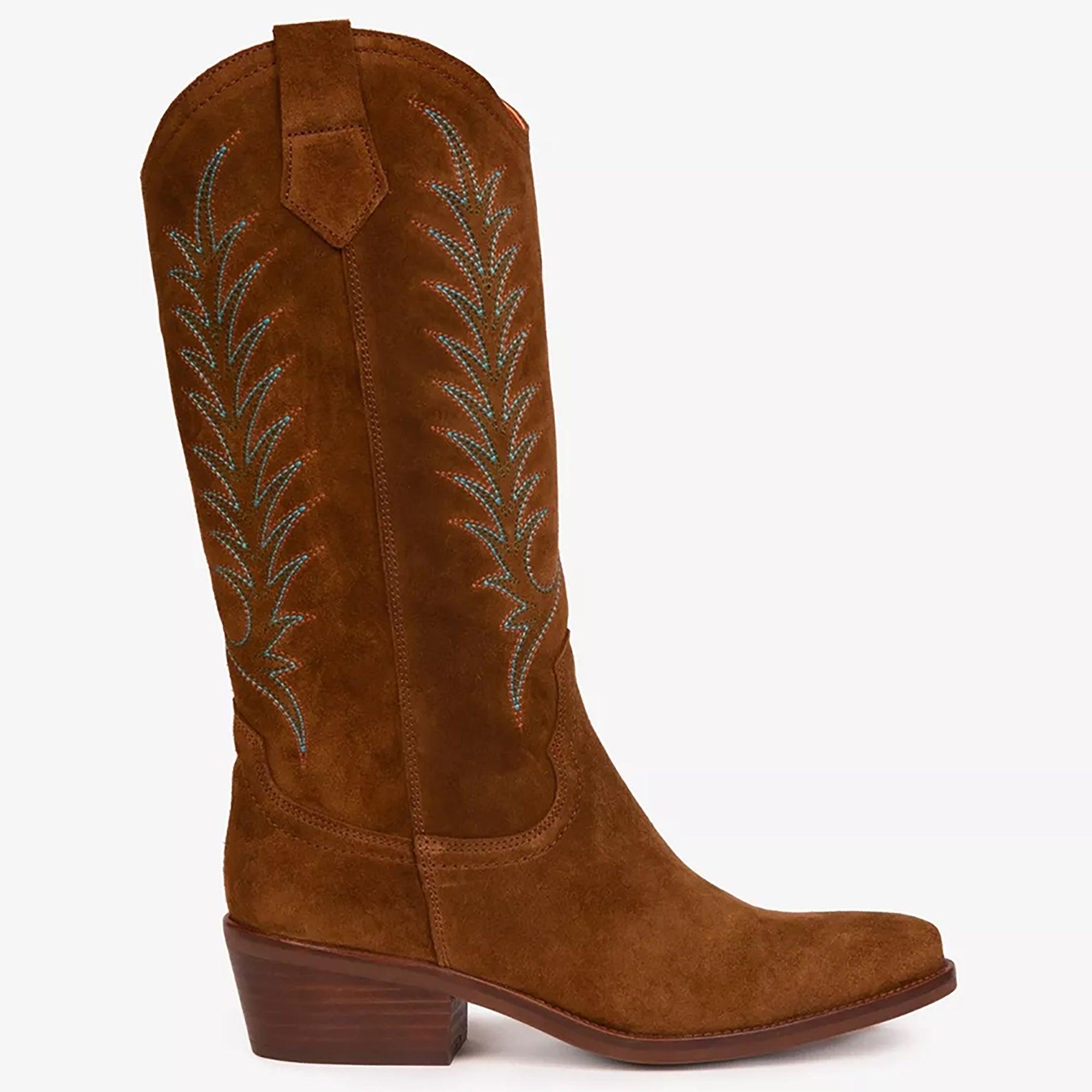 Product image 1 of 5 of Penelope Chilvers Women's Goldie Embroidered Cowboy Boots - Peat