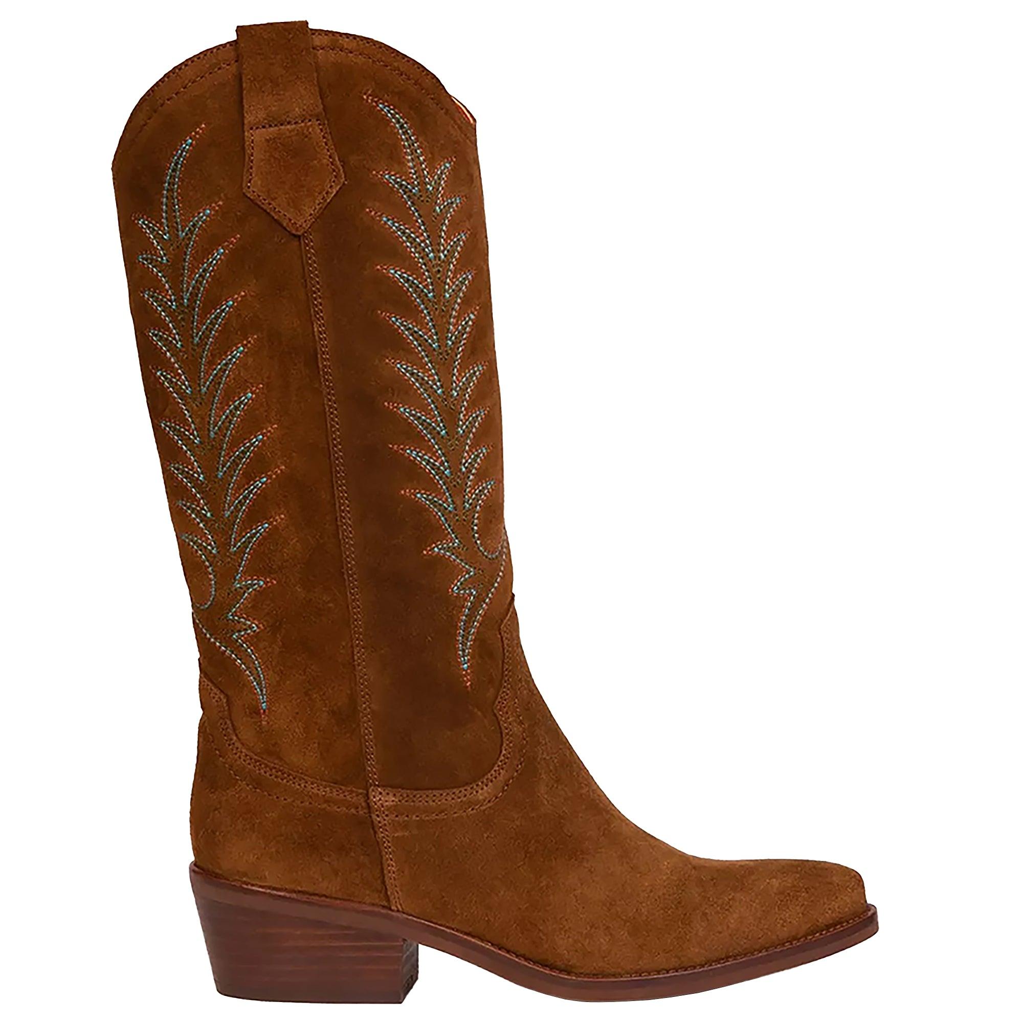 Product image 1 of 5 of Penelope Chilvers Women's Goldie Embroidered Cowboy Boots - Peat