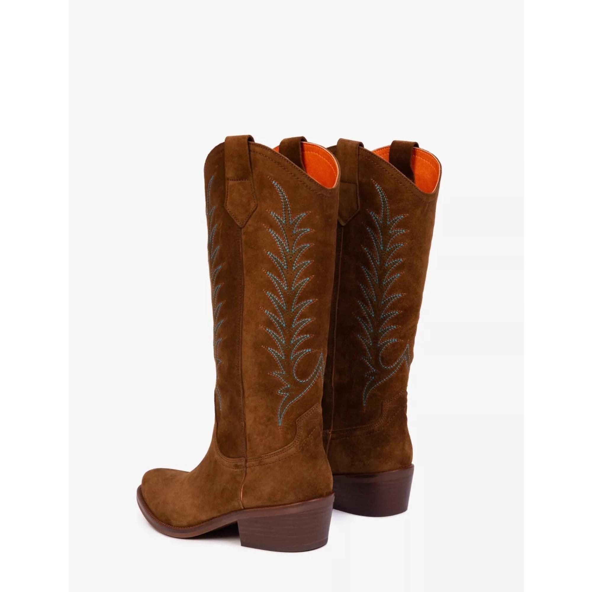 Product image 5 of 5 of Penelope Chilvers Women's Goldie Embroidered Cowboy Boots - Peat