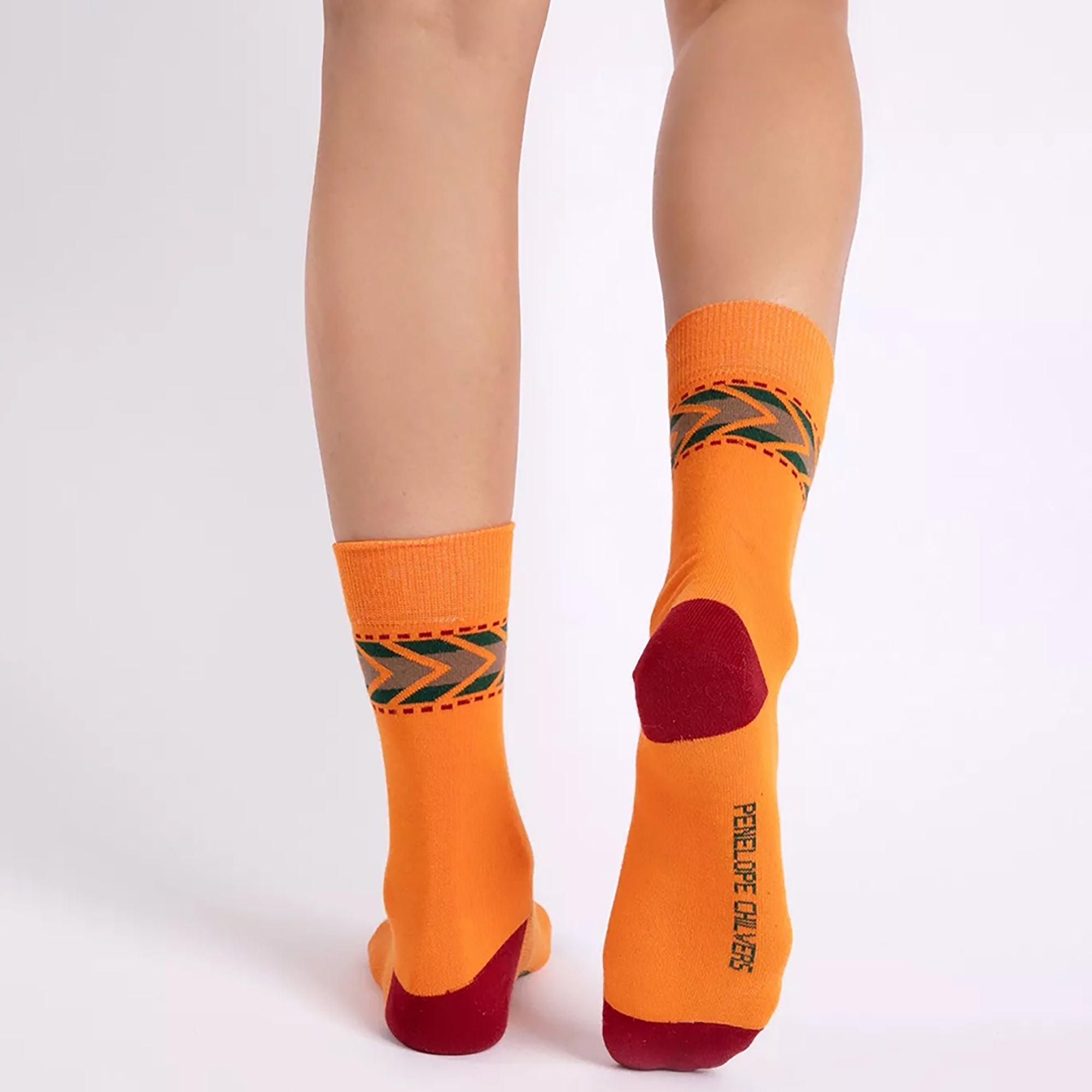 Product image 4 of 4 of Penelope Chilvers Women's Wyoming Cotton Socks (3 pack) - Orange/Multi