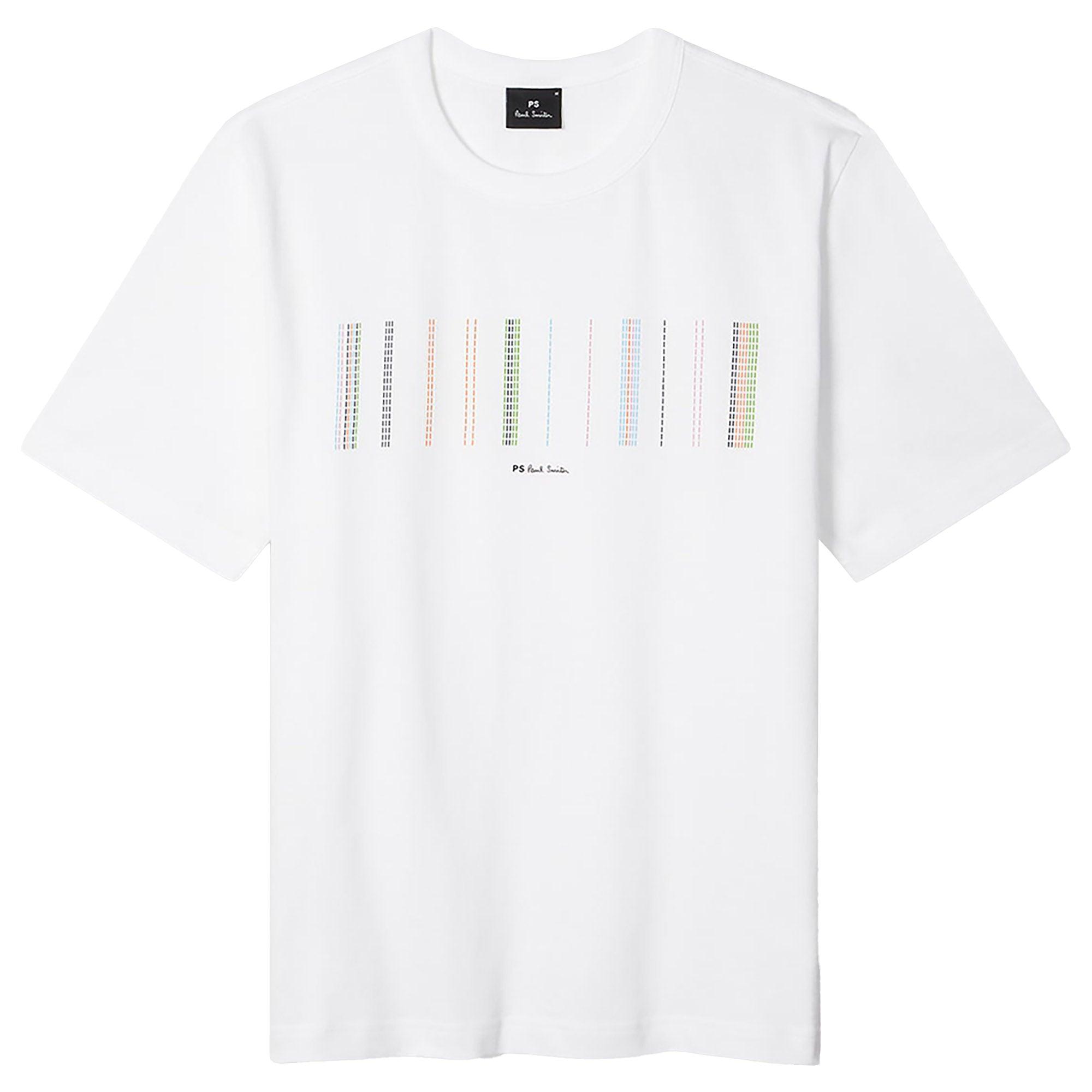 Product image 1 of 6 of PS By Paul Smith Men's Stitch Stripe Print T-Shirt - White