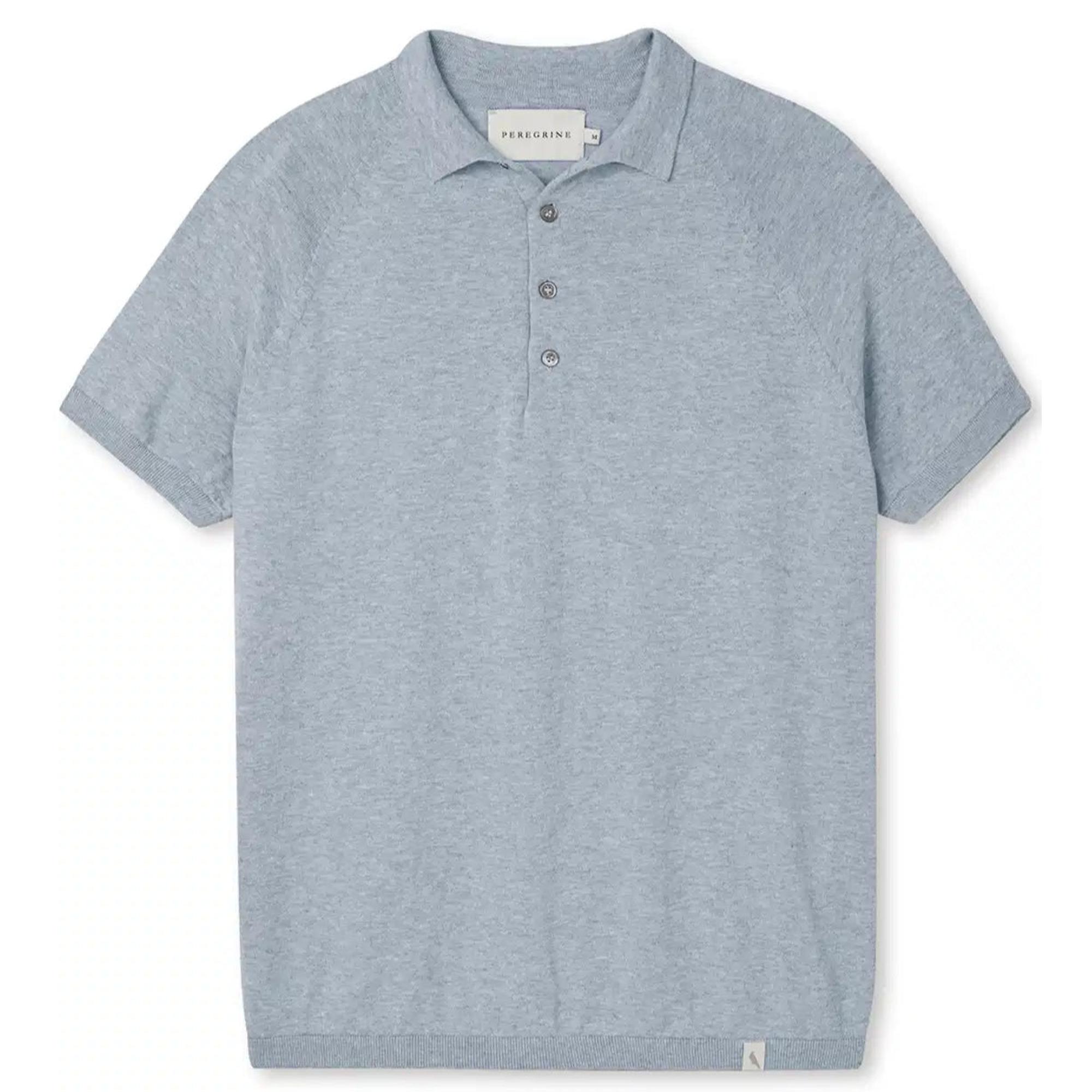 Product image 1 of 8 of Peregrine Men's Jones Made In England Cotton Polo Shirt 2.0 - Washed Denim