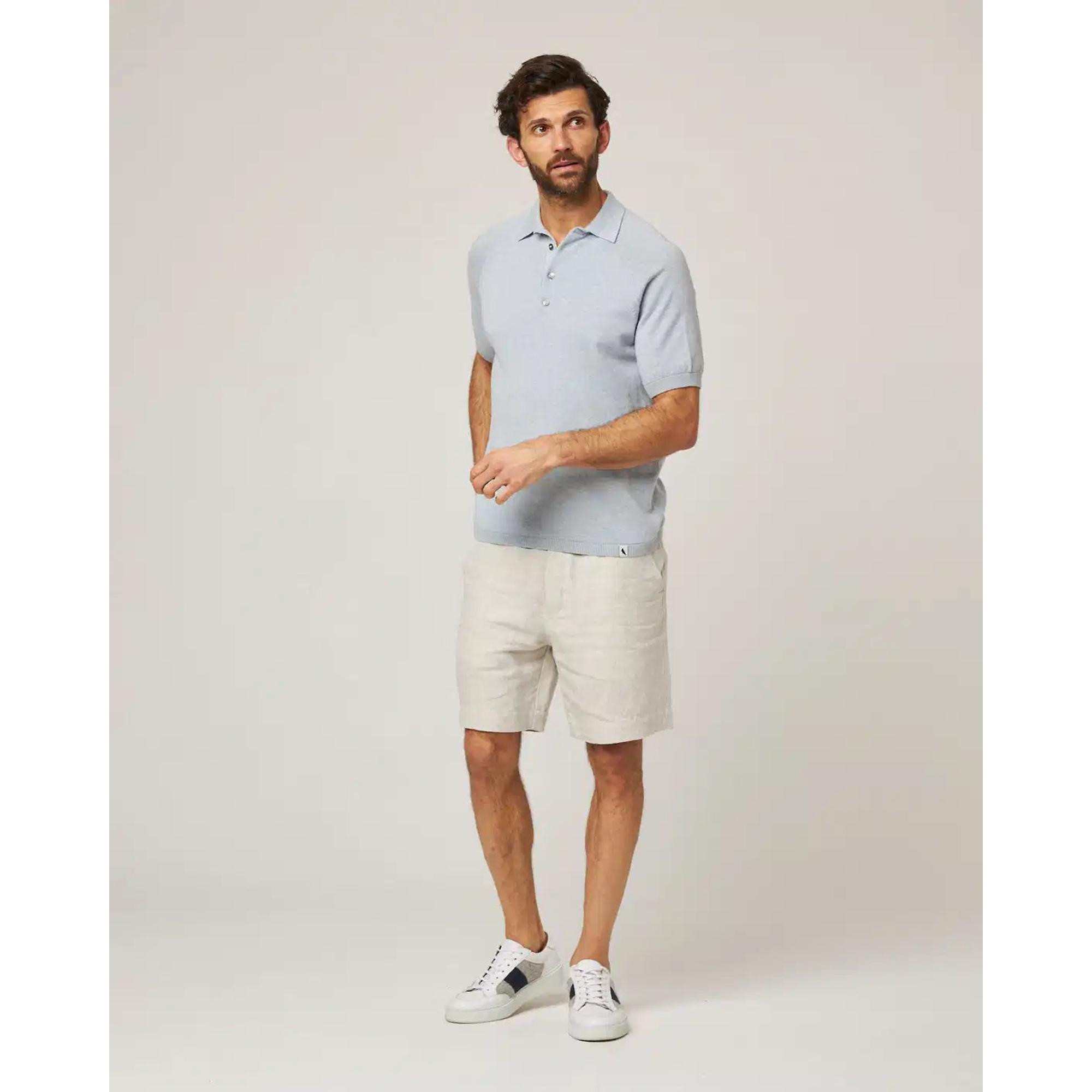 Product image 7 of 8 of Peregrine Men's Jones Made In England Cotton Polo Shirt 2.0 - Washed Denim