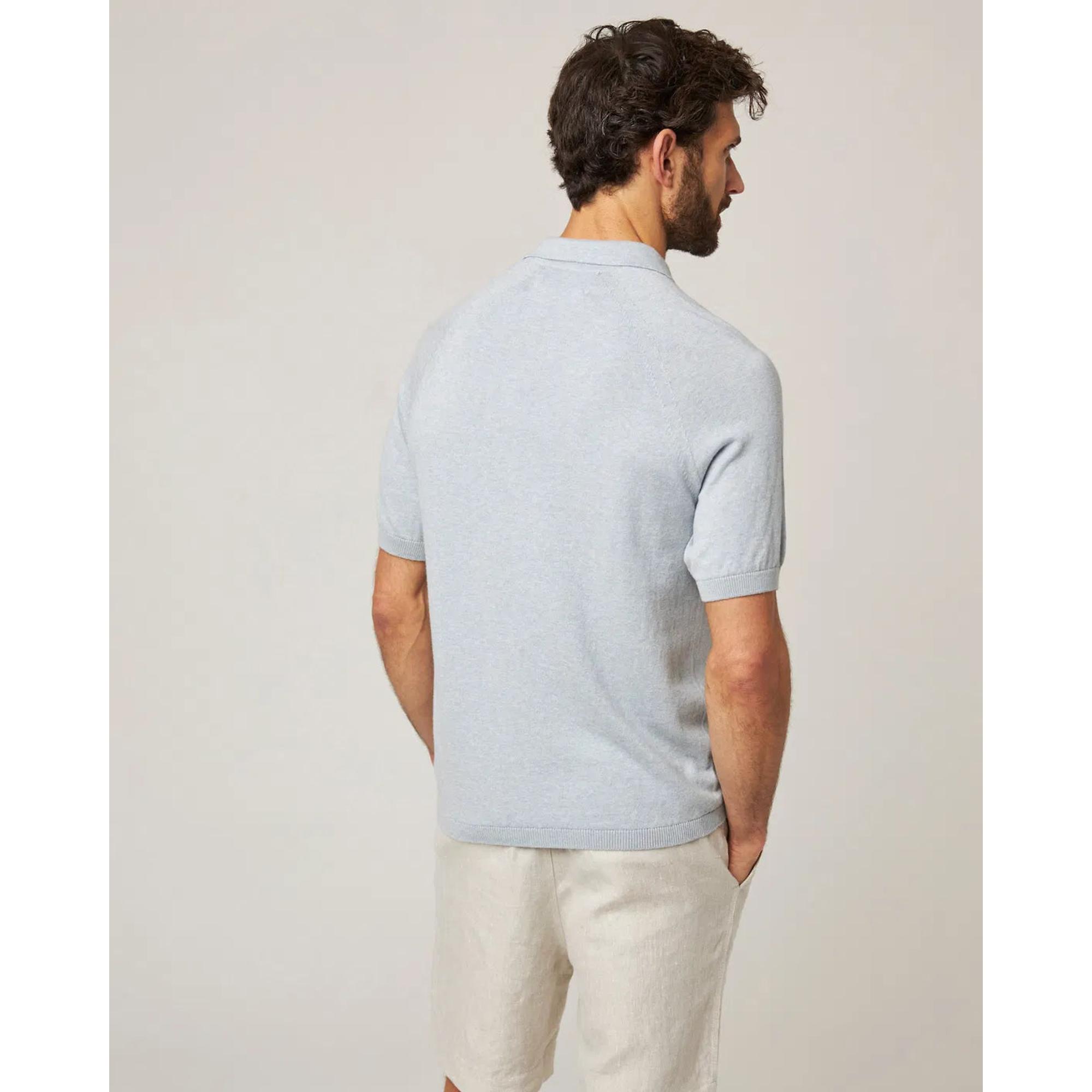 Product image 5 of 8 of Peregrine Men's Jones Made In England Cotton Polo Shirt 2.0 - Washed Denim