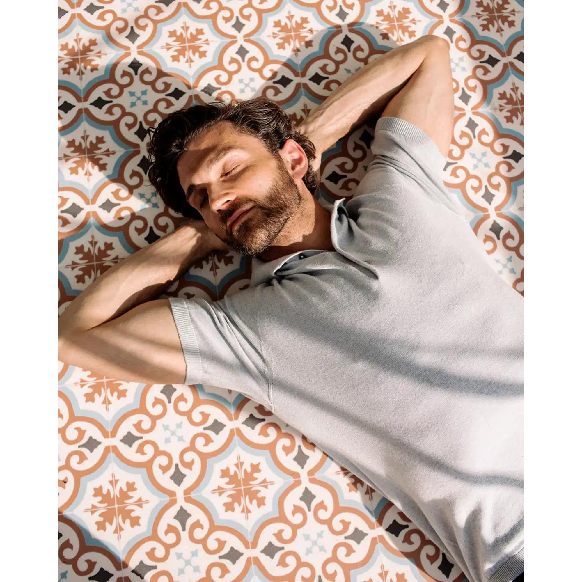 Product image 8 of 8 of Peregrine Men's Jones Made In England Cotton Polo Shirt 2.0 - Washed Denim