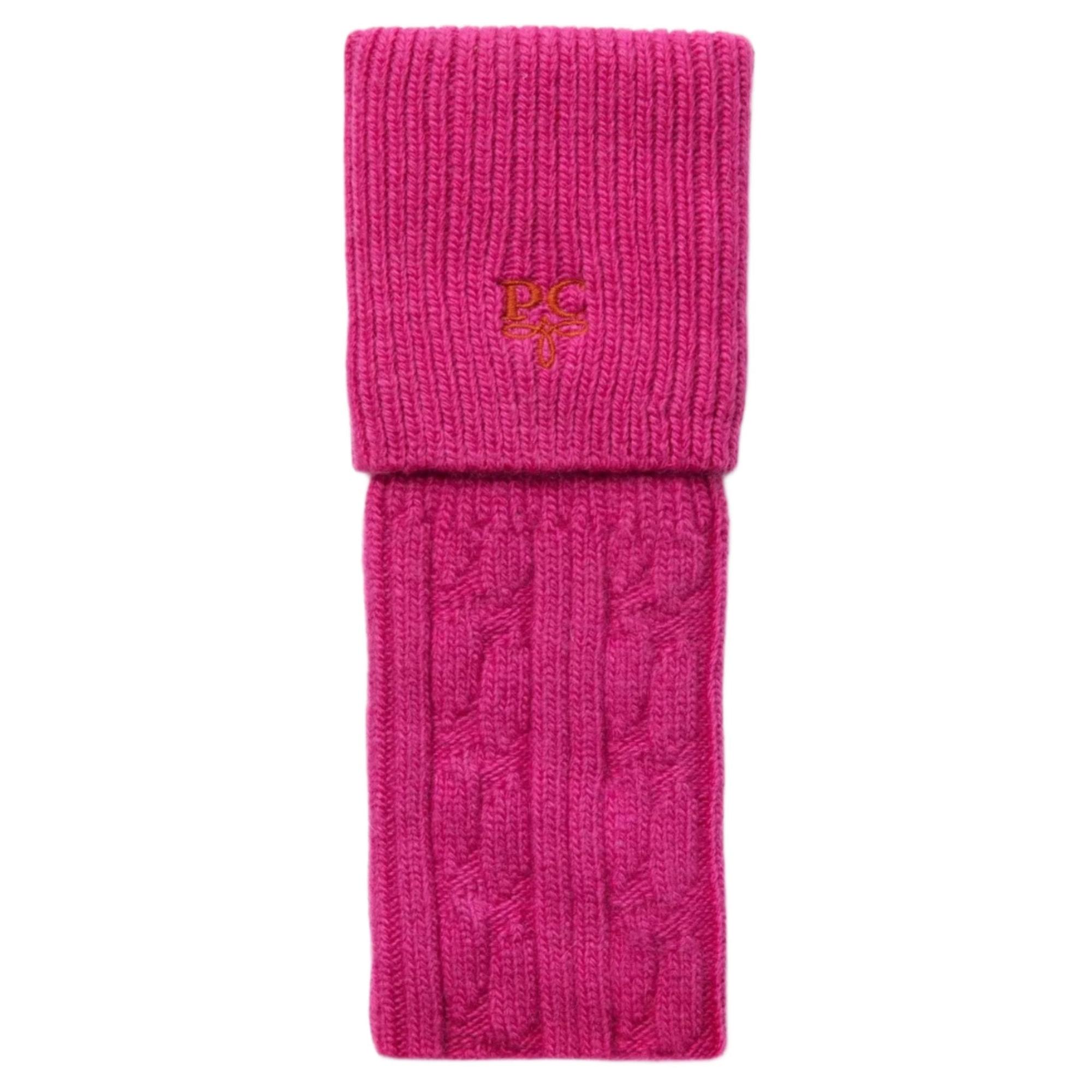 Product image 1 of 5 of Penelope Chilvers Women's Cashmere Cable Boot Socks - Pink
