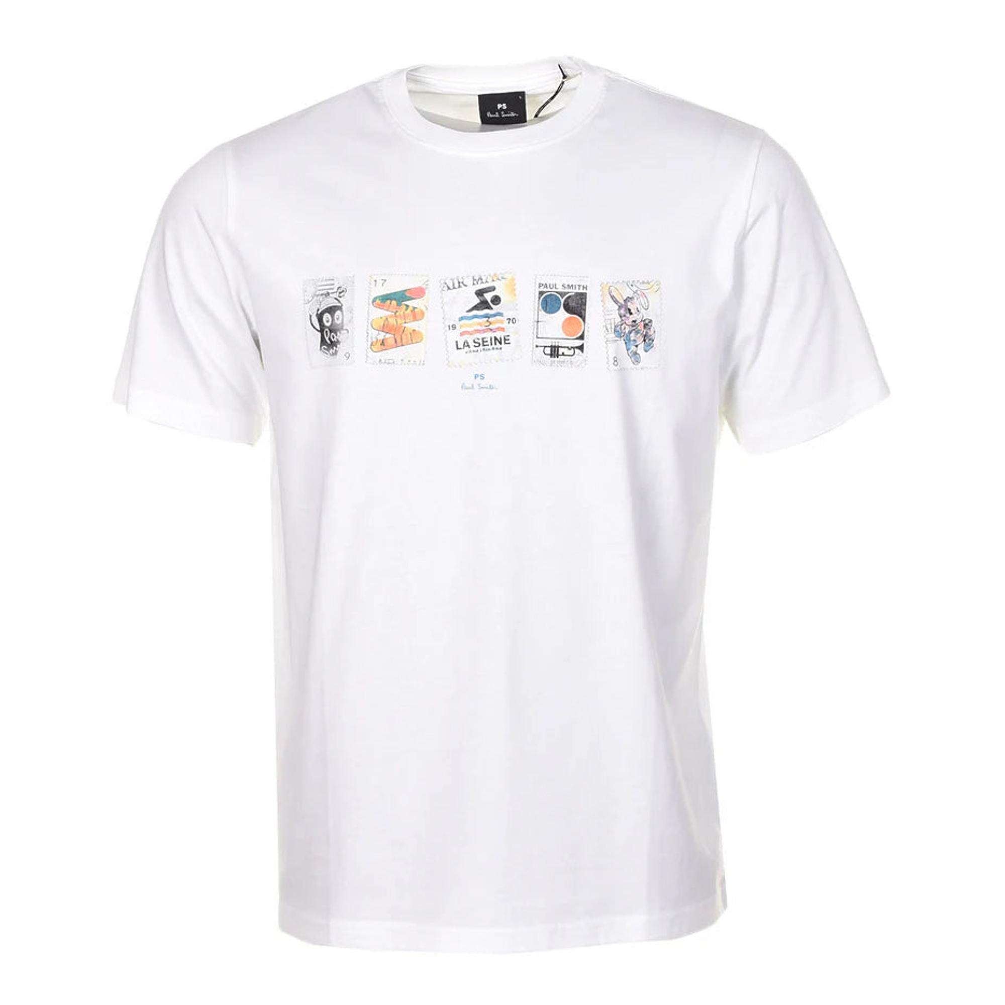 Product image 1 of 6 of Paul Smith Men's Regular Fit Stamps T-Shirt - White