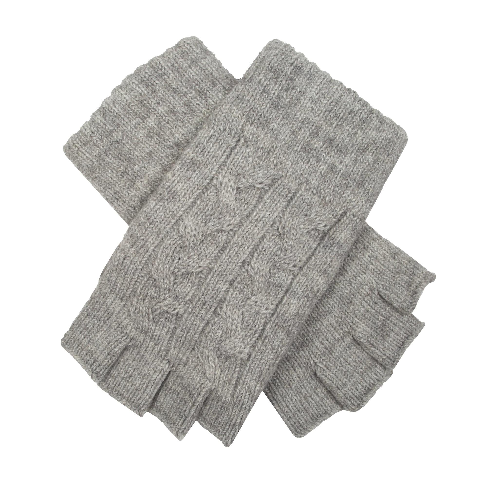 Product image 1 of 10 of Dents Women's Fingerless Cable Knit Gloves - Dove Grey