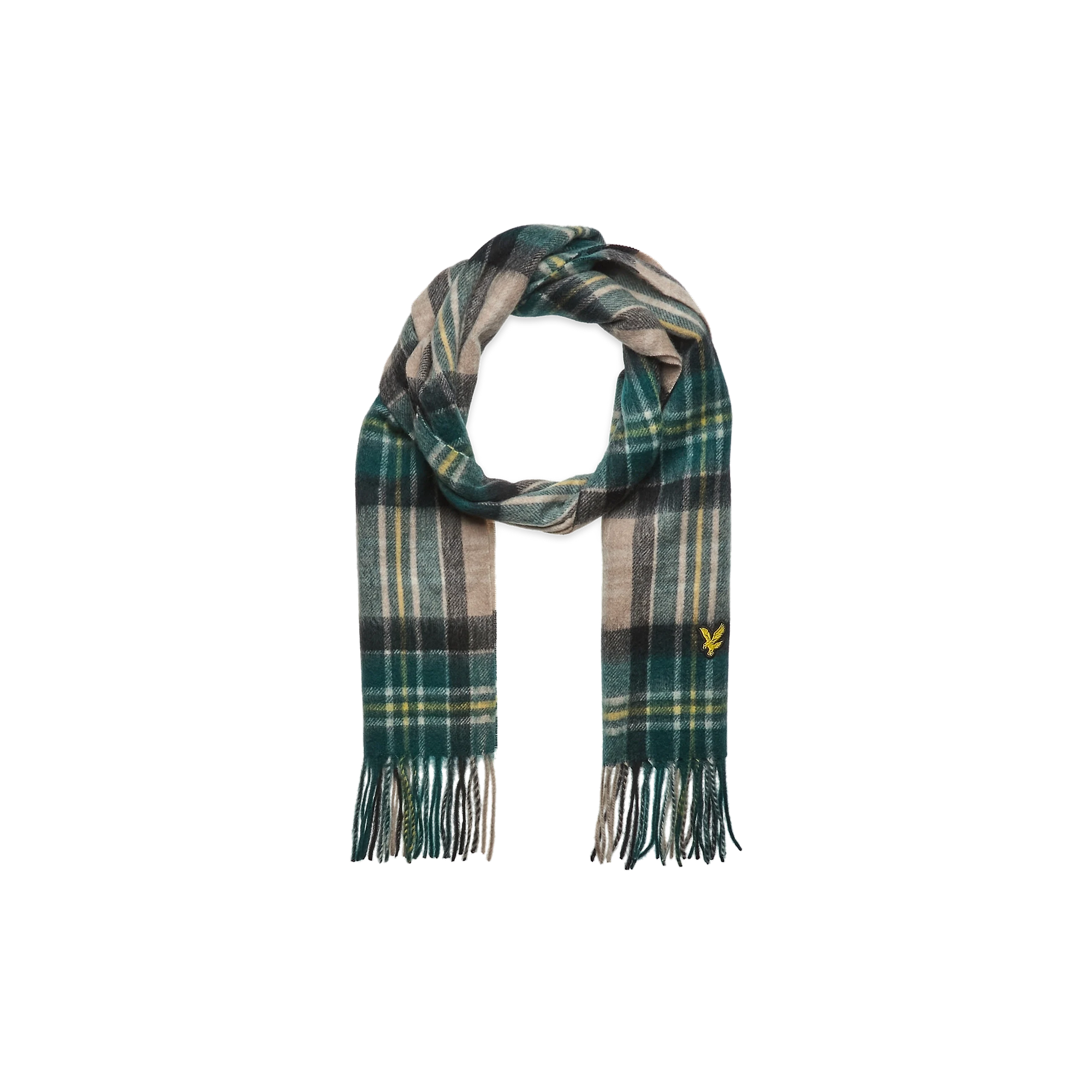 Product image 2 of 7 of Lyle & Scott Men's Lambswool Blend Checked Scarf & Beanie Gift Set - Argyle Teal