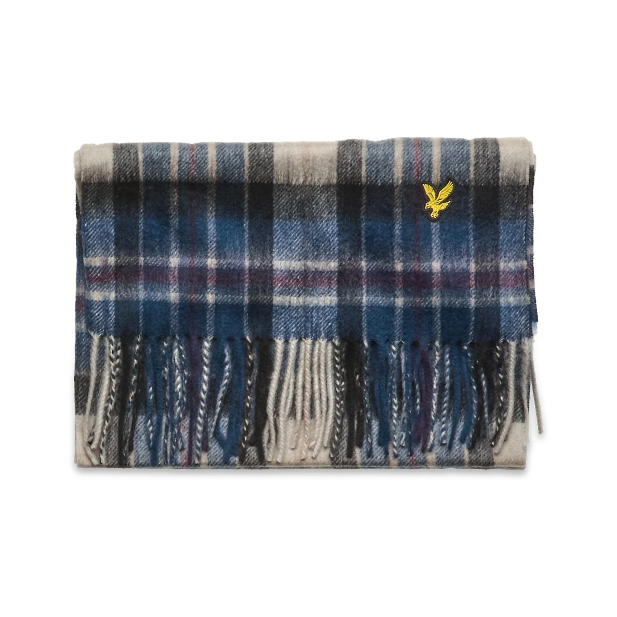 Product image 6 of 8 of Lyle & Scott Men's Lambswool Blend Checked Scarf & Beanie Gift Set - Dark Navy