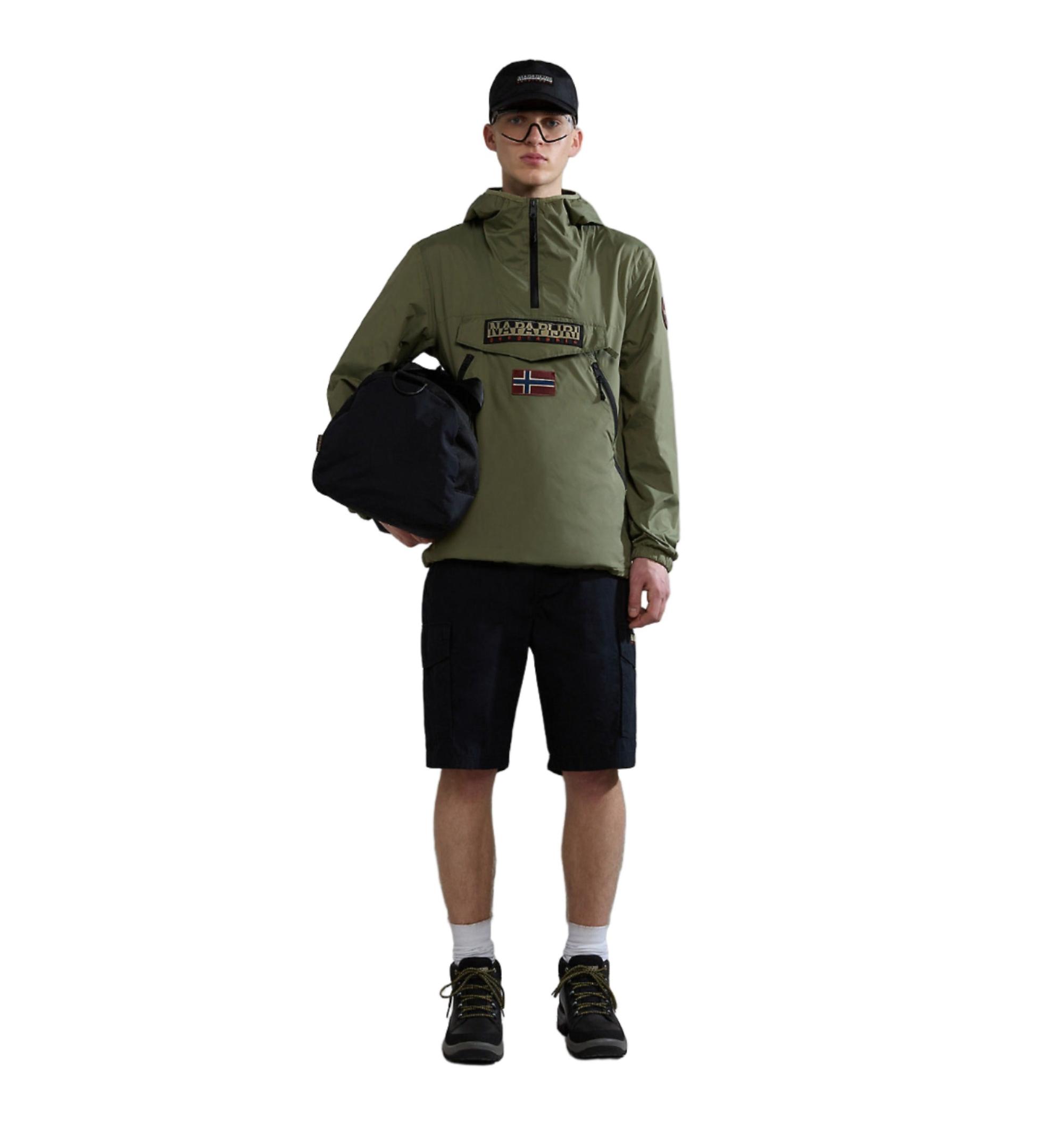 Napapijri Rainforest Ripstop Anorak Jacket - Green Lichen 