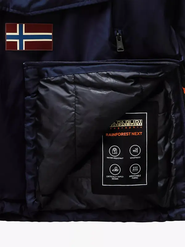 Napapijri Men's Rainforest Next Anorak Jacket - Blue Marine Image 6