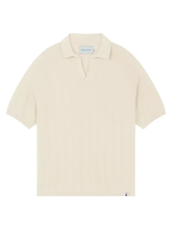 Peregrine Men's Alma Seersucker Knitted Made In England Polo Shirt - White Image 1