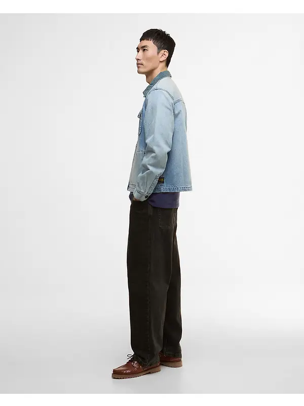 Barbour International Men's Meteor Washed Denim Overshirt - Vintage Image 3
