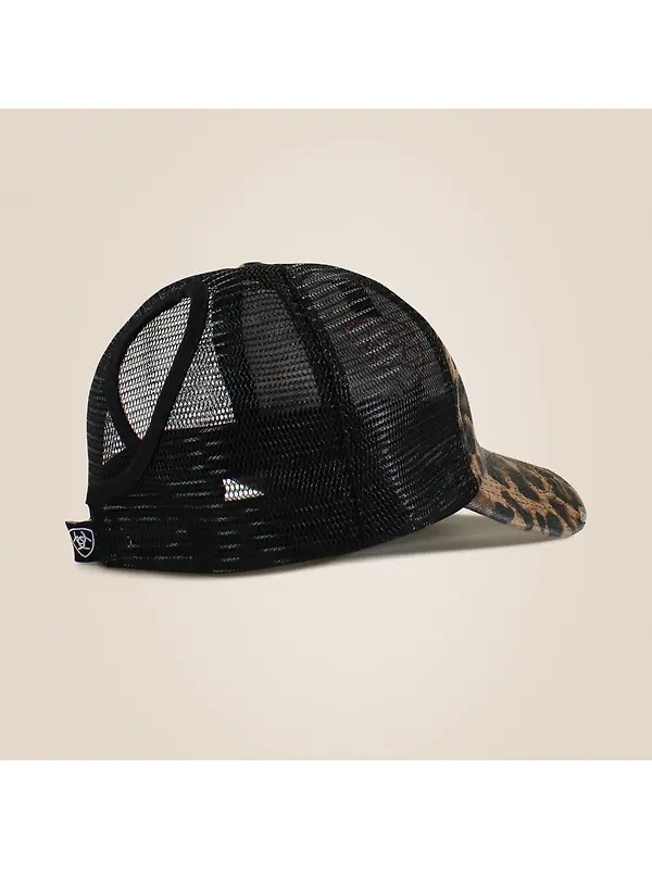 Ariat Women's Embossed Logo Cheetah Print Cap - Black Image 2