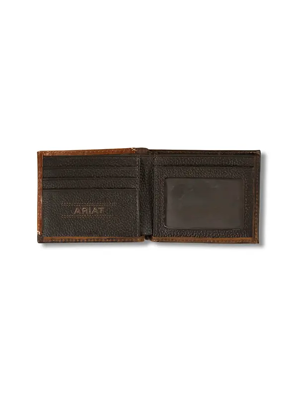 Ariat Men's Filigree Corner Bifold Wallet - Brown Image 2